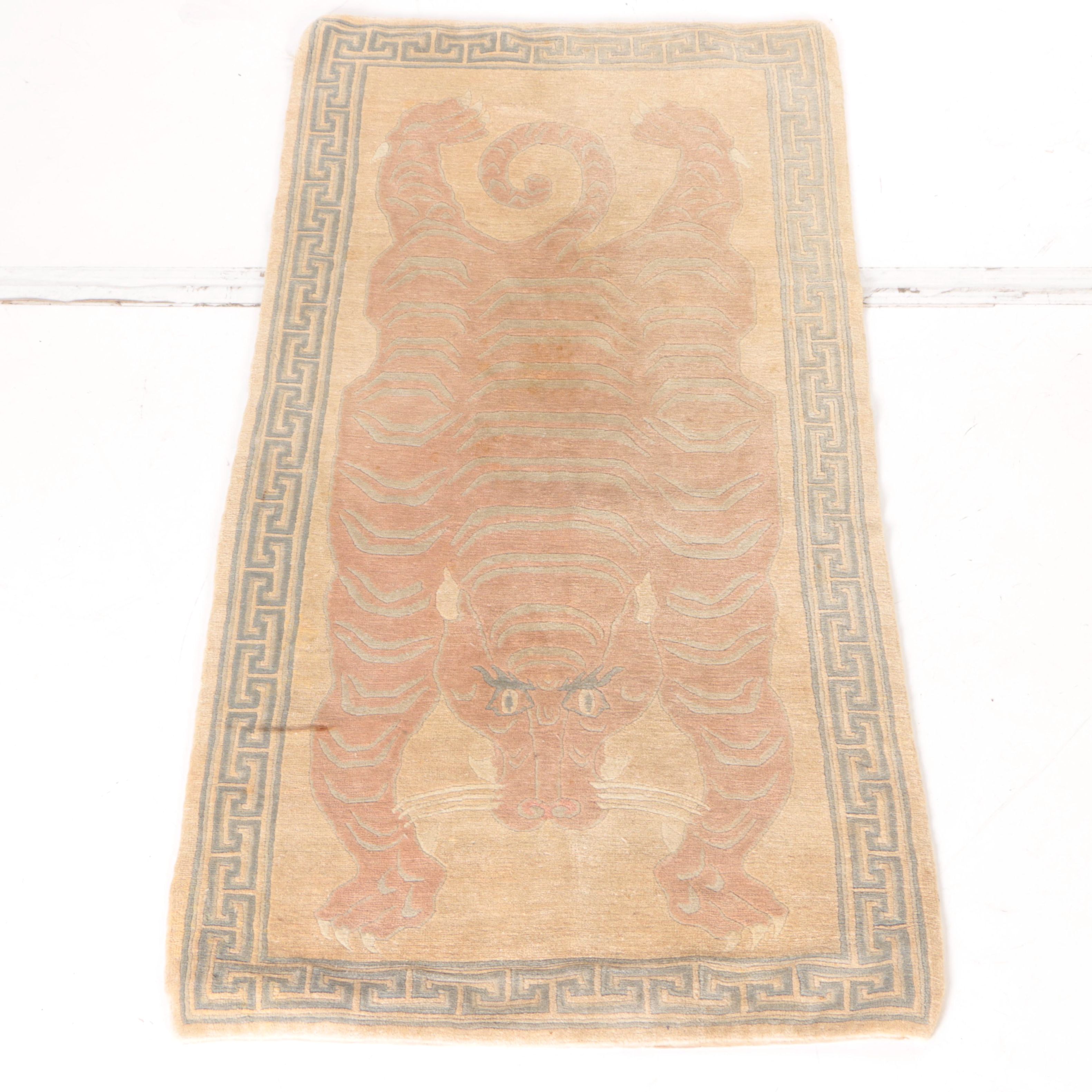 Hand-Knotted Tibetan "Tiger" Area Rug