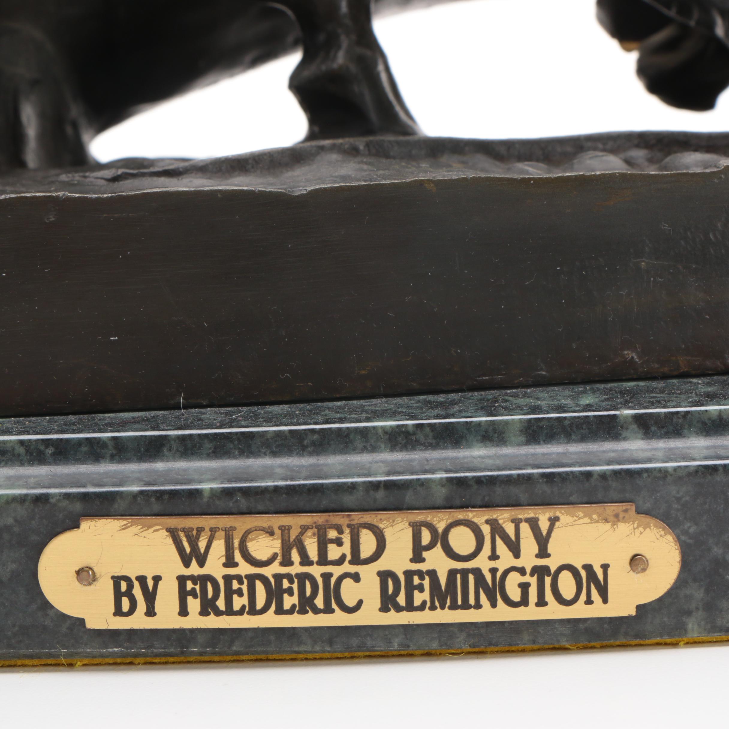 Bronze Sculpture After Frederic Remington "Wicked Pony"