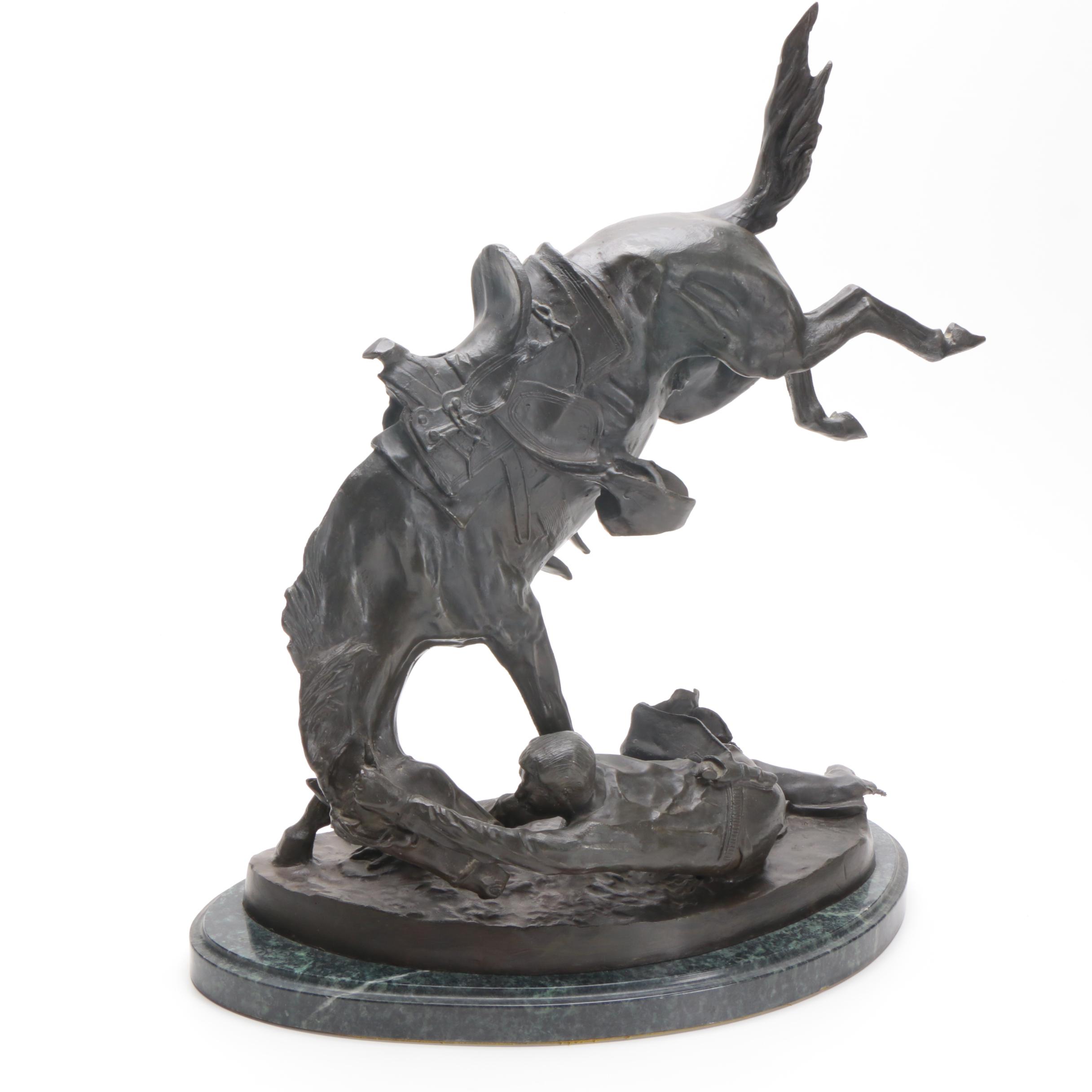 Bronze Sculpture After Frederic Remington "Wicked Pony"