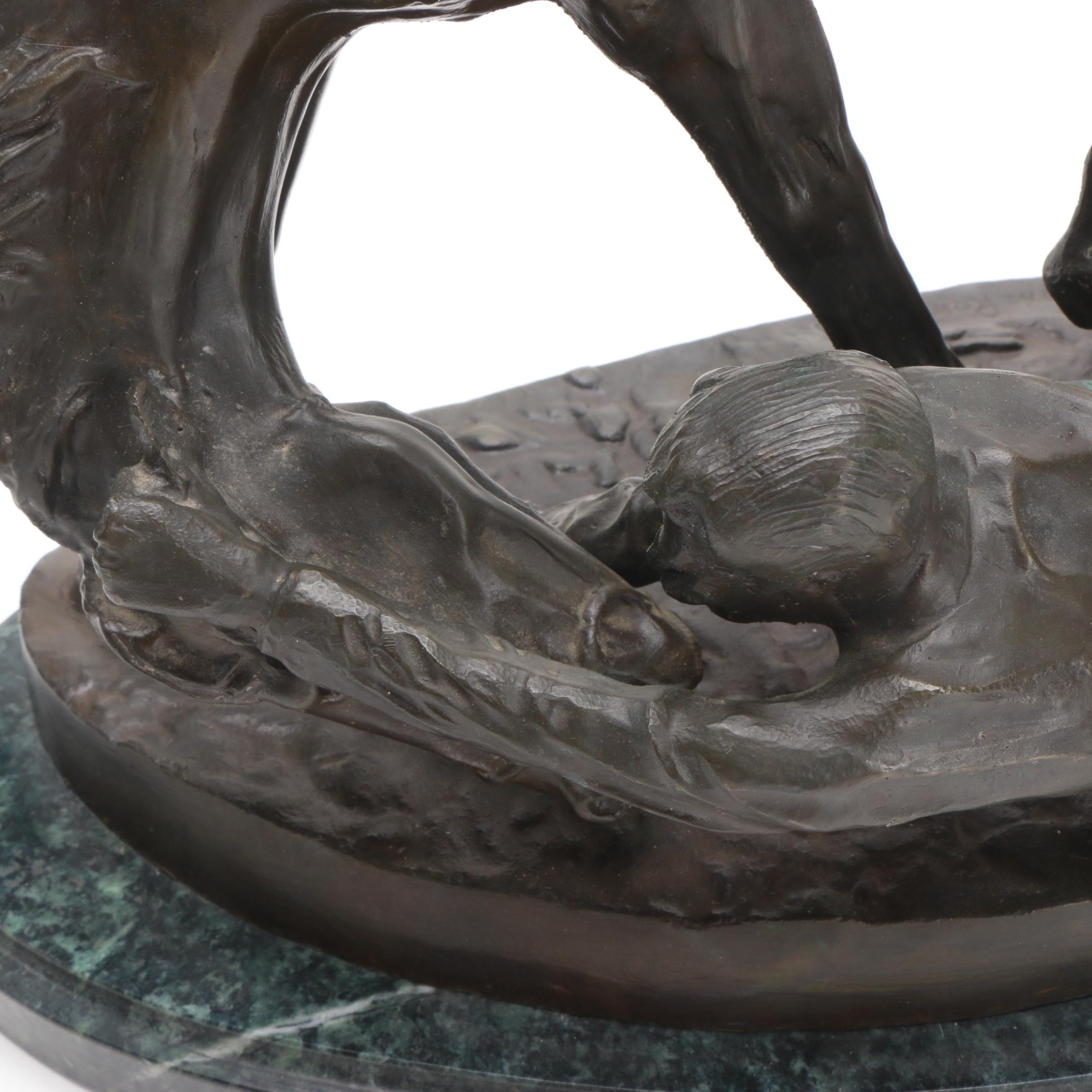 Bronze Sculpture After Frederic Remington "Wicked Pony"