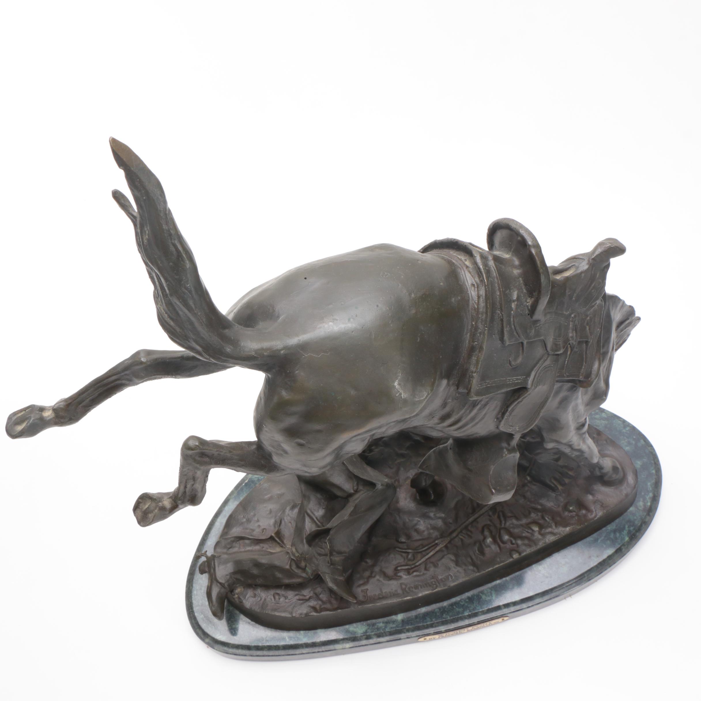 Bronze Sculpture After Frederic Remington "Wicked Pony"