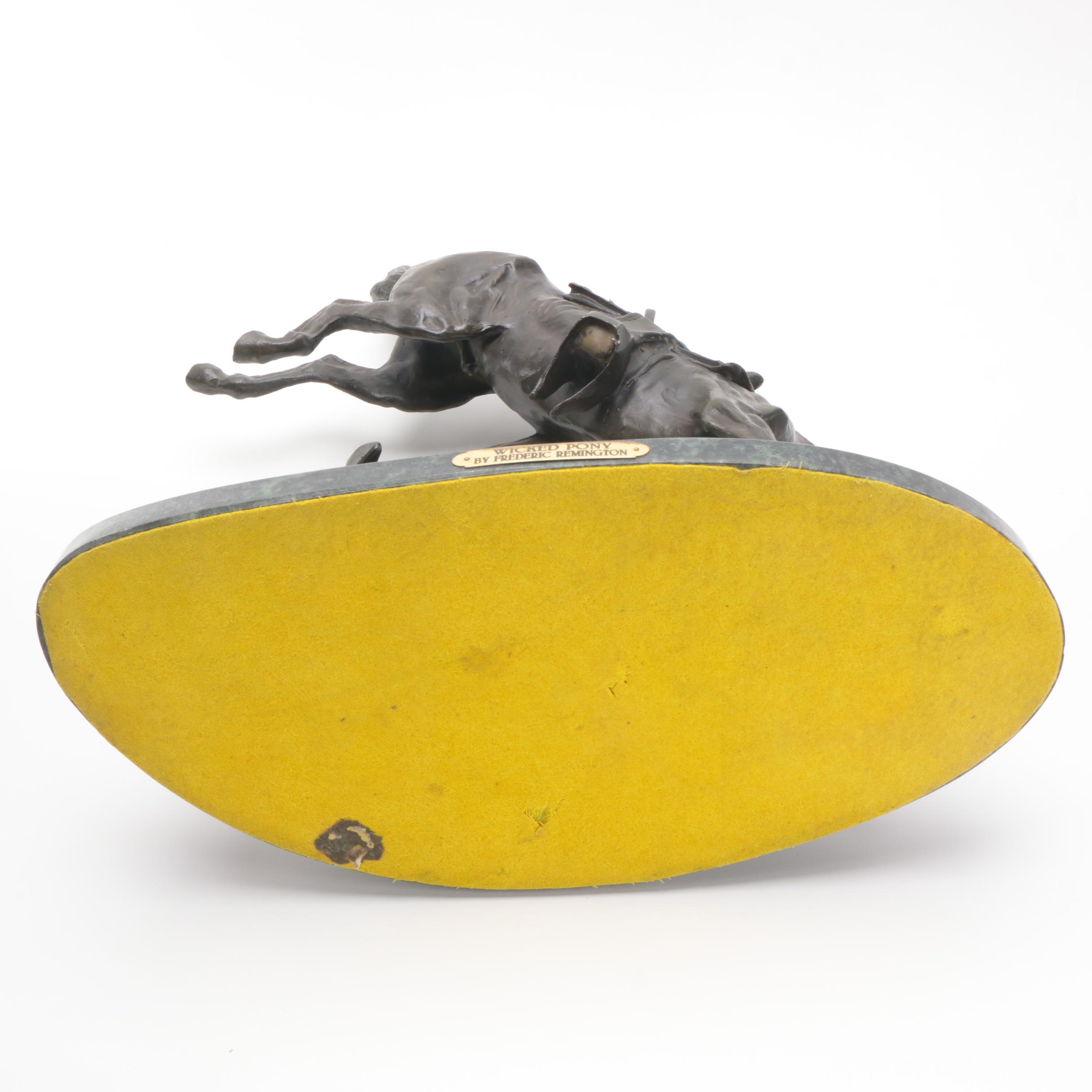 Bronze Sculpture After Frederic Remington "Wicked Pony"