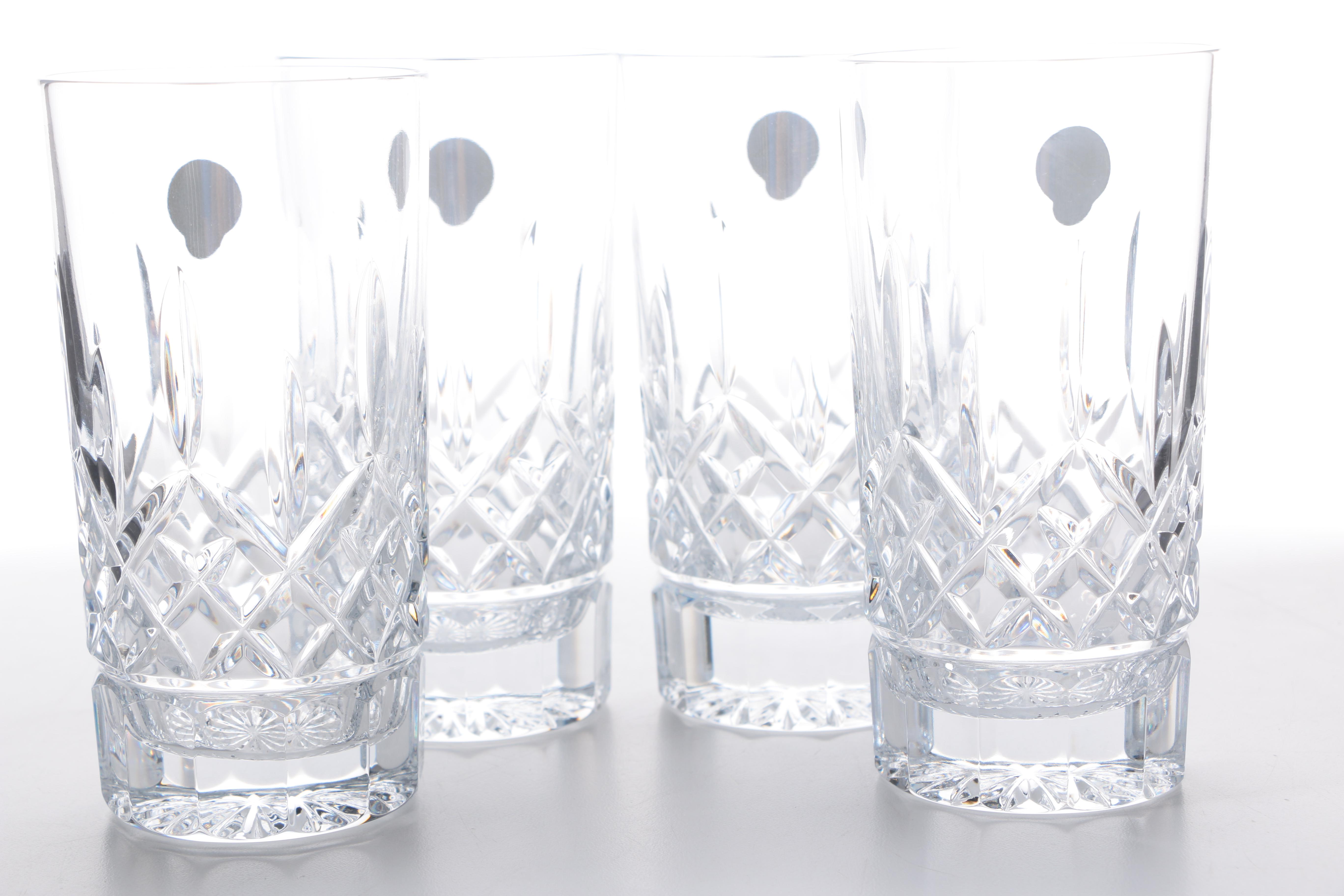 Set of Four Waterford "Lismore" 12oz Highball Glasses
