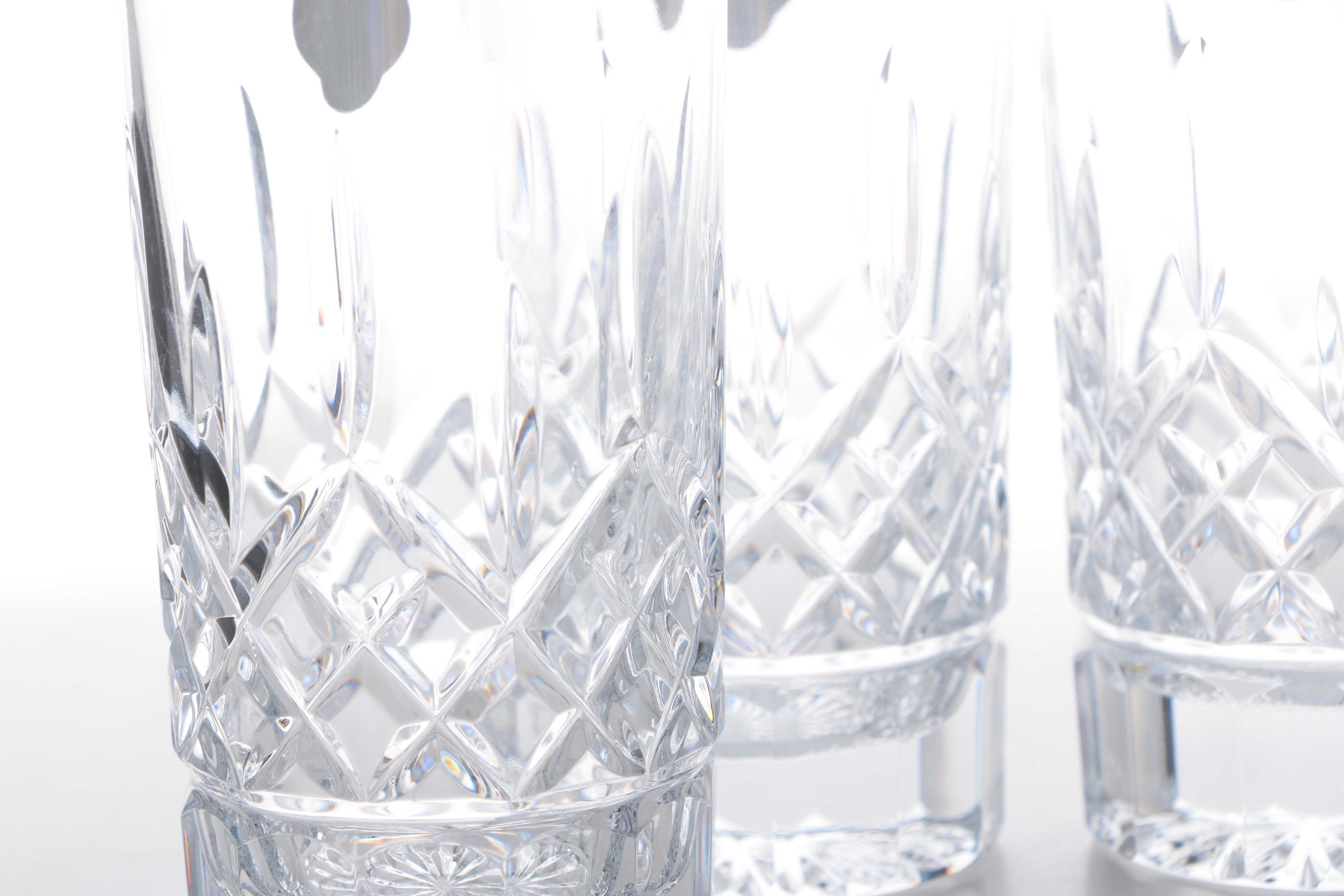 Set of Four Waterford "Lismore" 12oz Highball Glasses