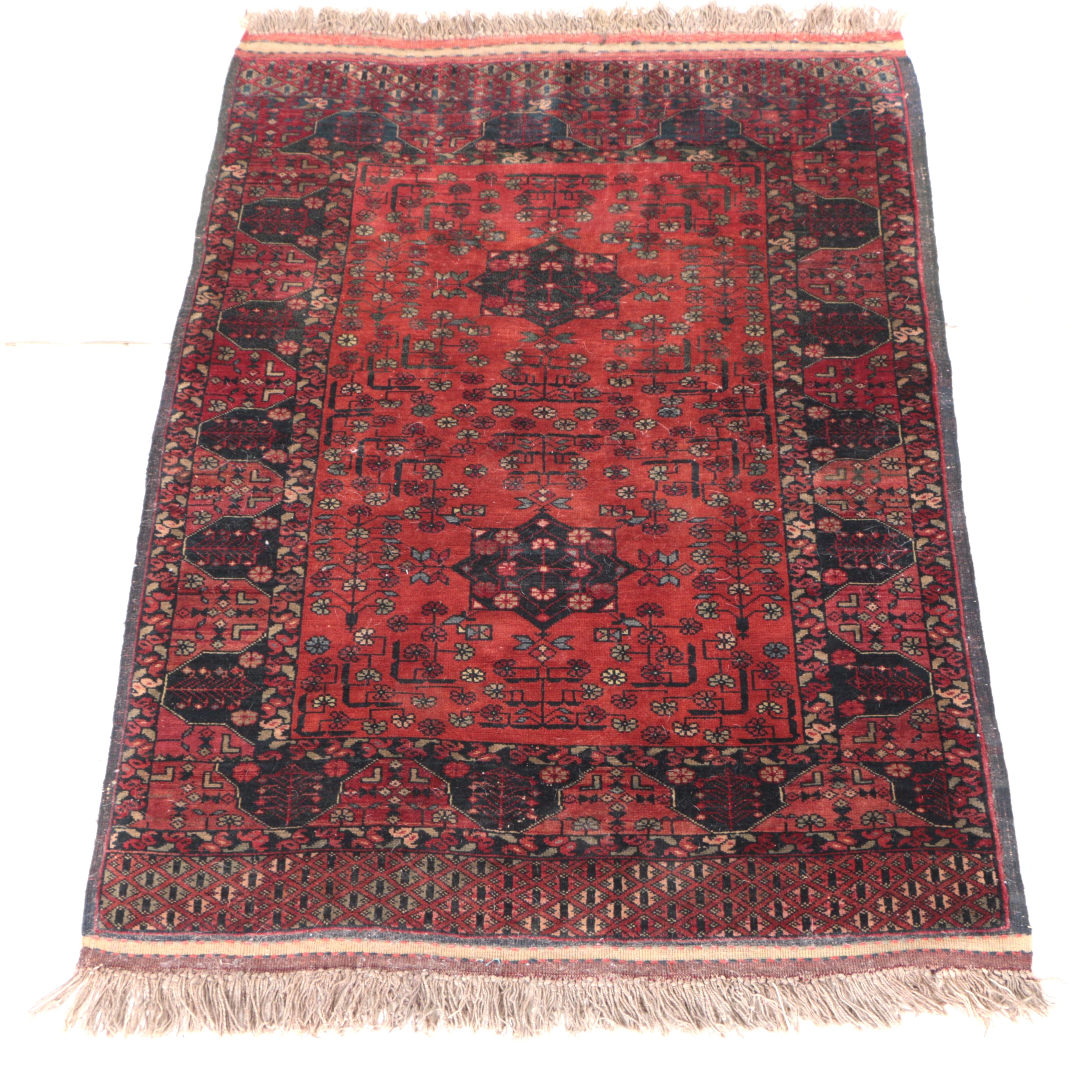 Hand-Knotted Ersari Tribal Area Rug