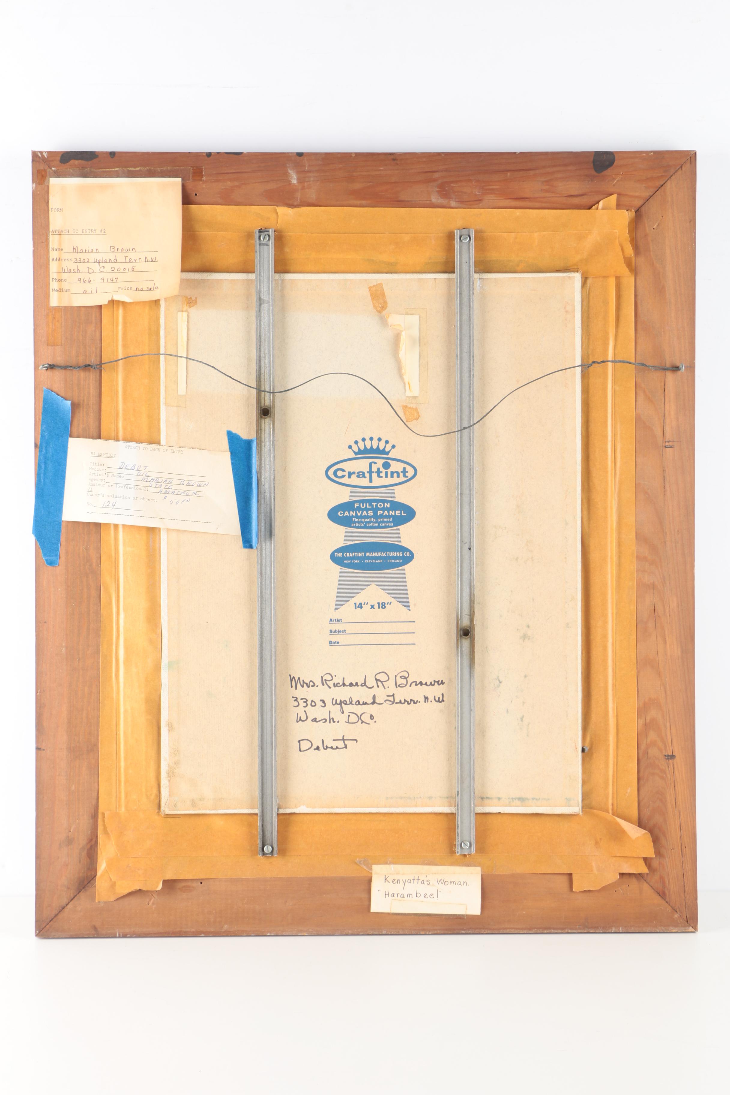 Marian Brown Oil Paintings on Canvas Board "Debut" and "Emergence"