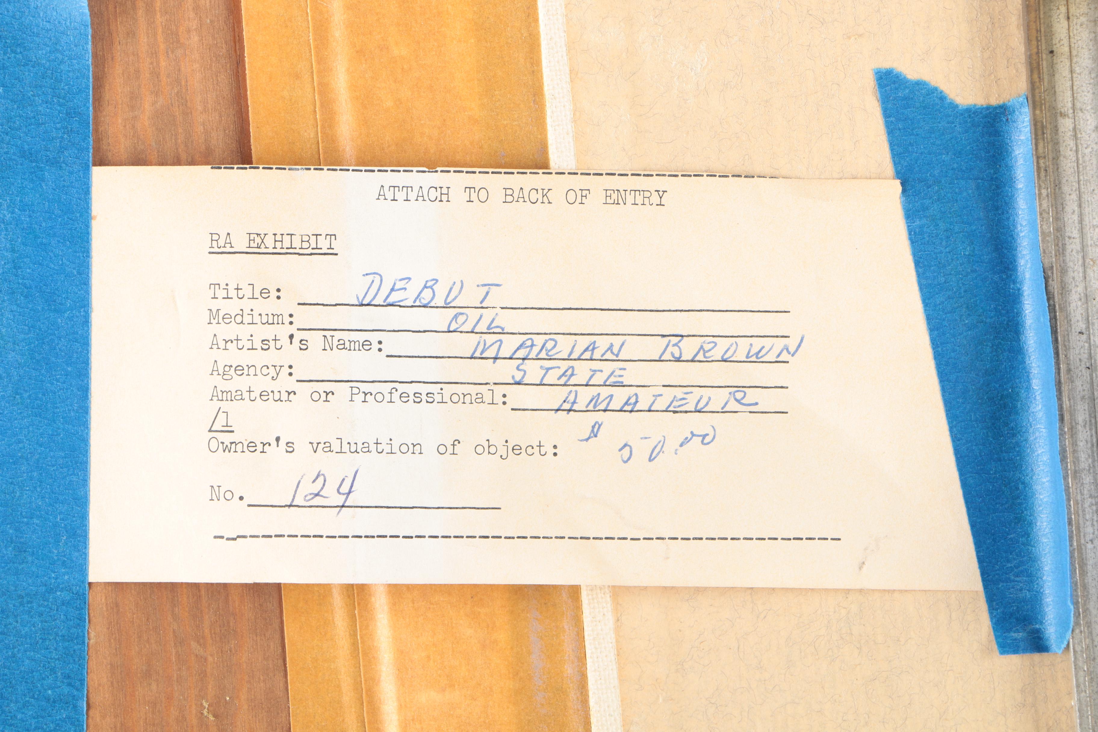 Marian Brown Oil Paintings on Canvas Board "Debut" and "Emergence"