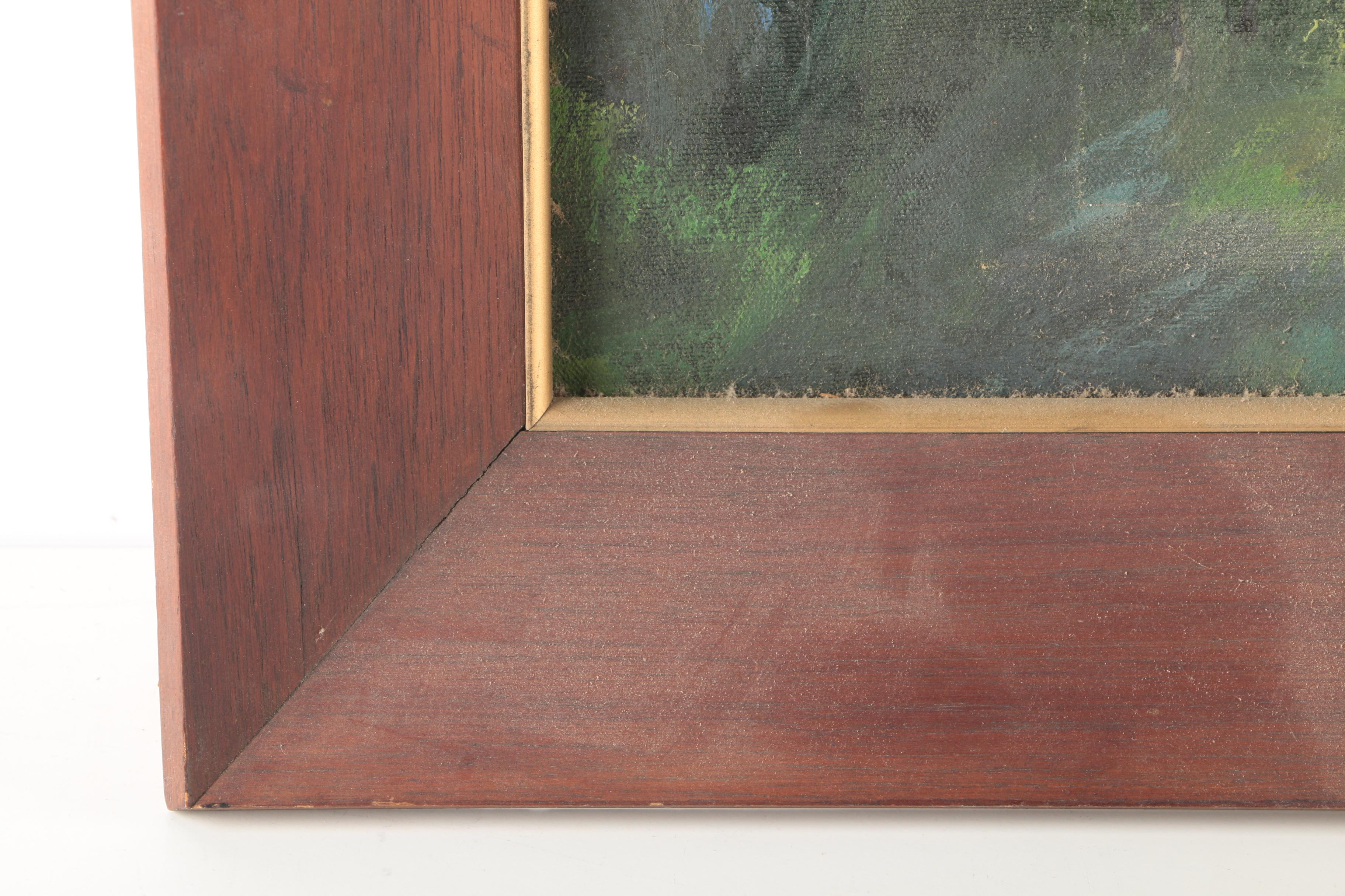 Oil Painting on Canvas of a Bathing Elk