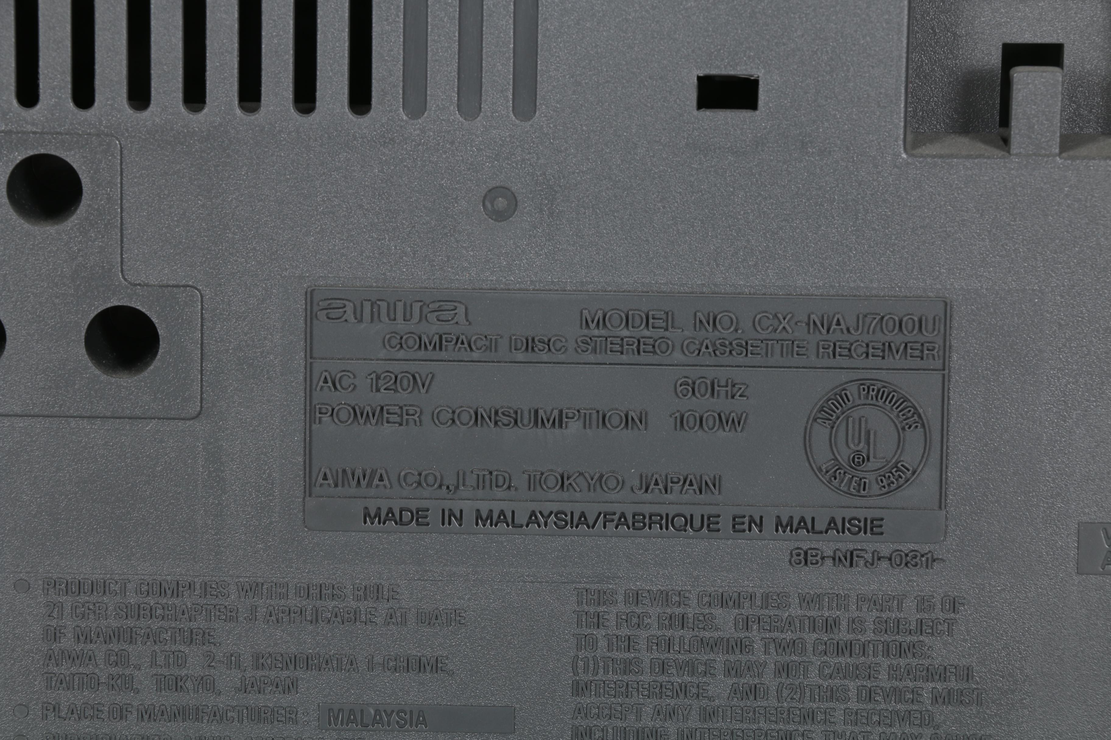 Aiwa Digital Audio System and Speakers