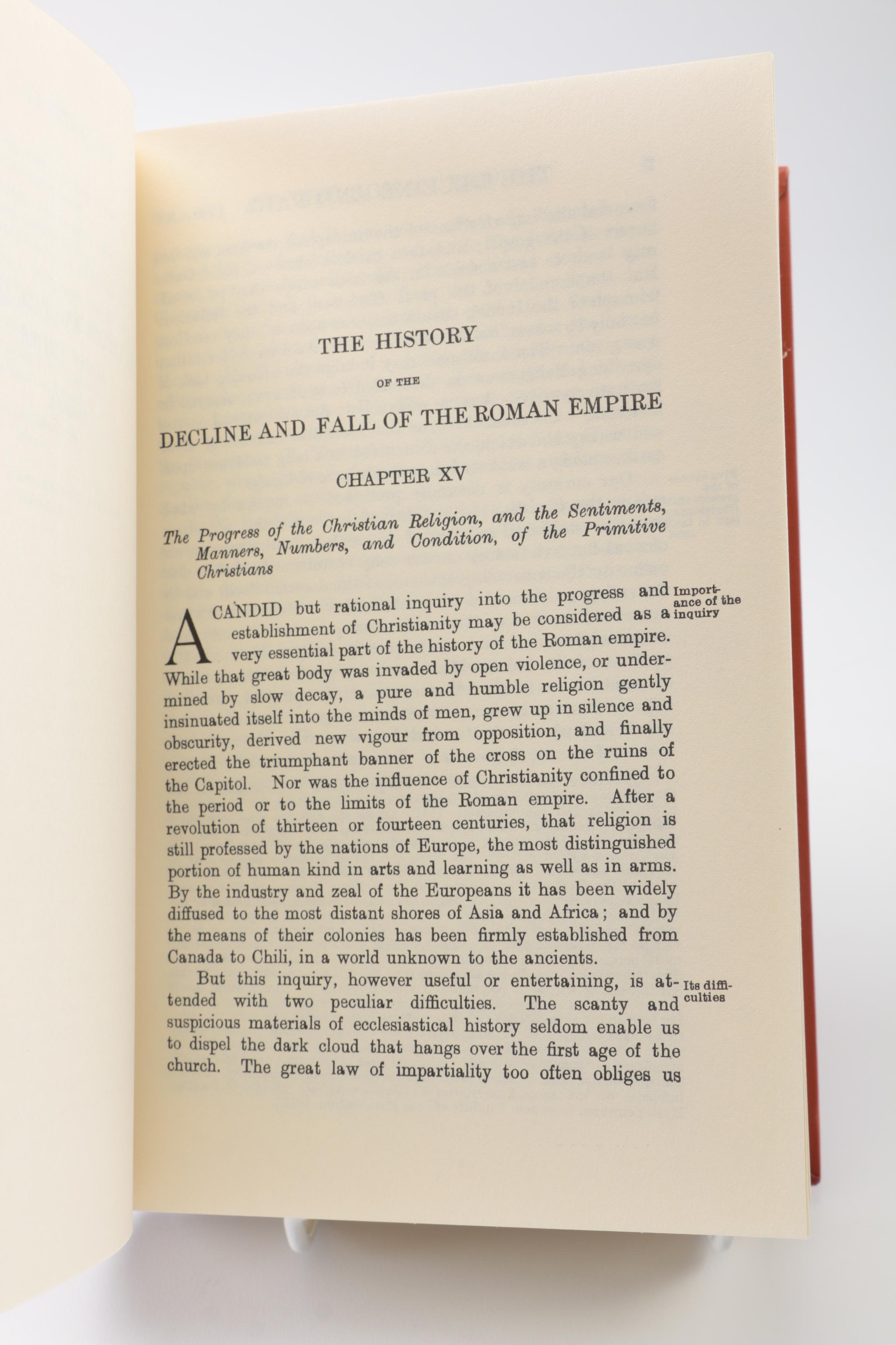 Complete Set of "The Decline and Fall of the Roman Empire" by Edward Gibbon