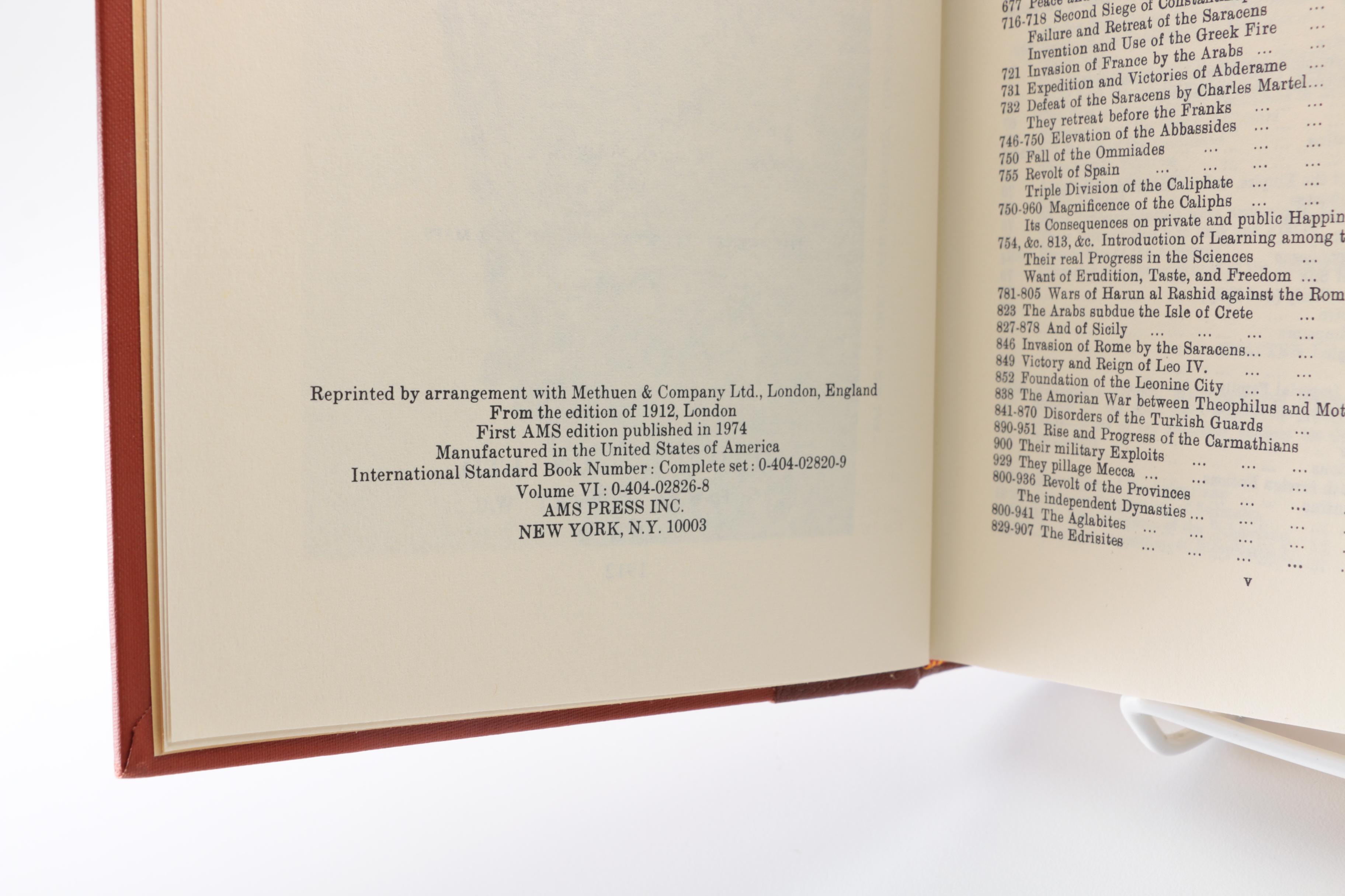 Complete Set of "The Decline and Fall of the Roman Empire" by Edward Gibbon