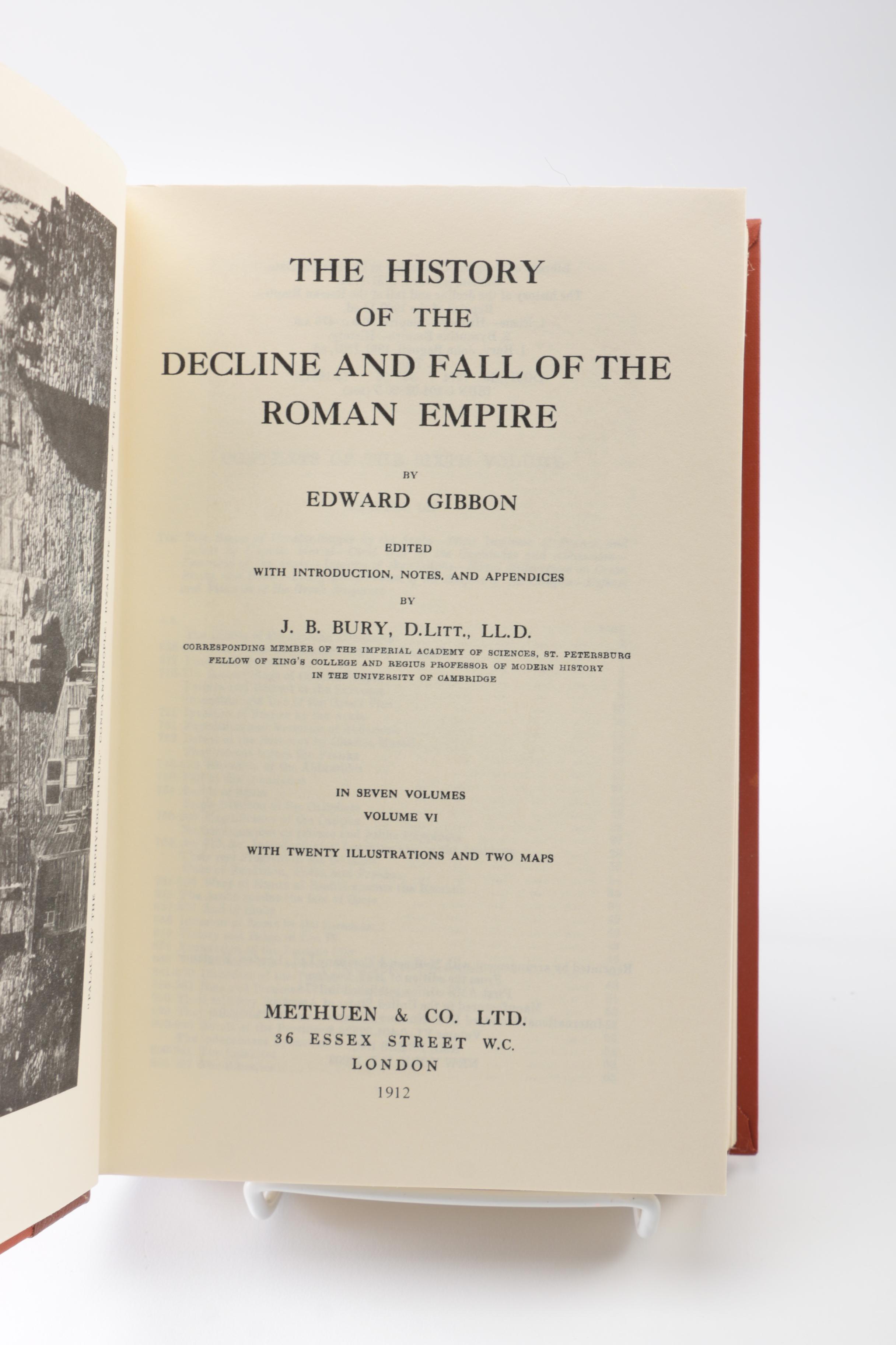 Complete Set of "The Decline and Fall of the Roman Empire" by Edward Gibbon