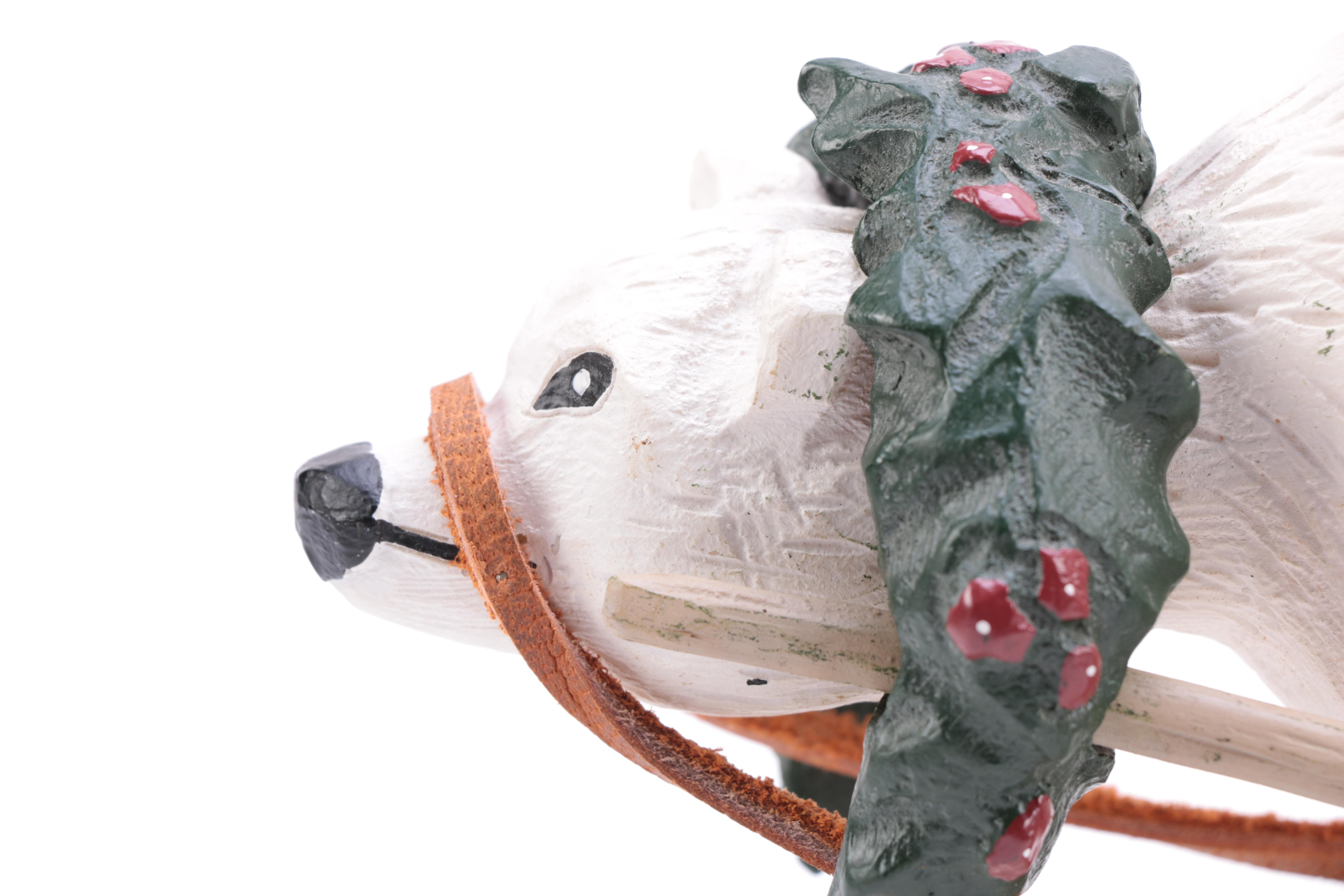 Hand-Painted Santa on Sleigh Figurine