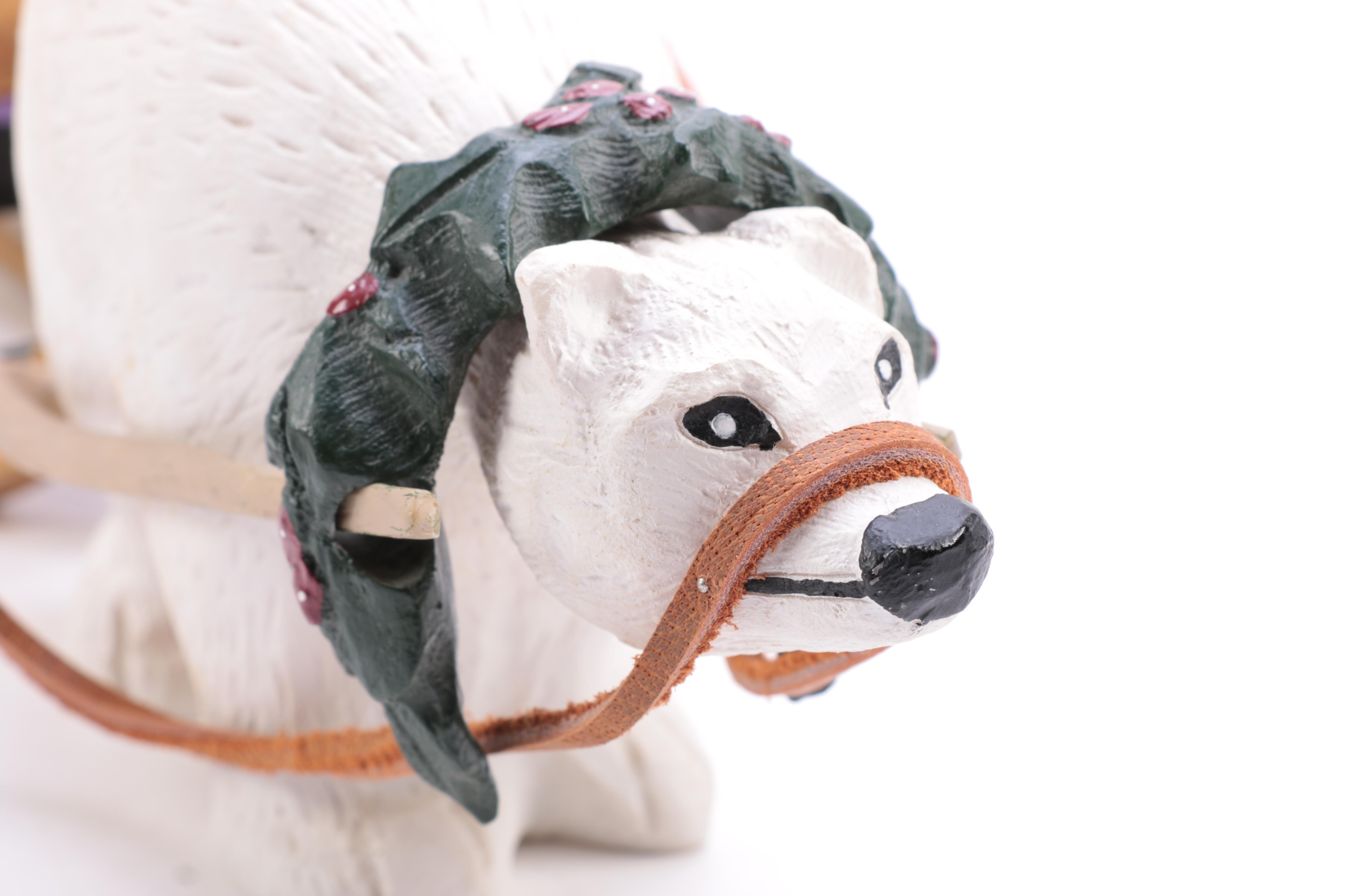 Hand-Painted Santa on Sleigh Figurine