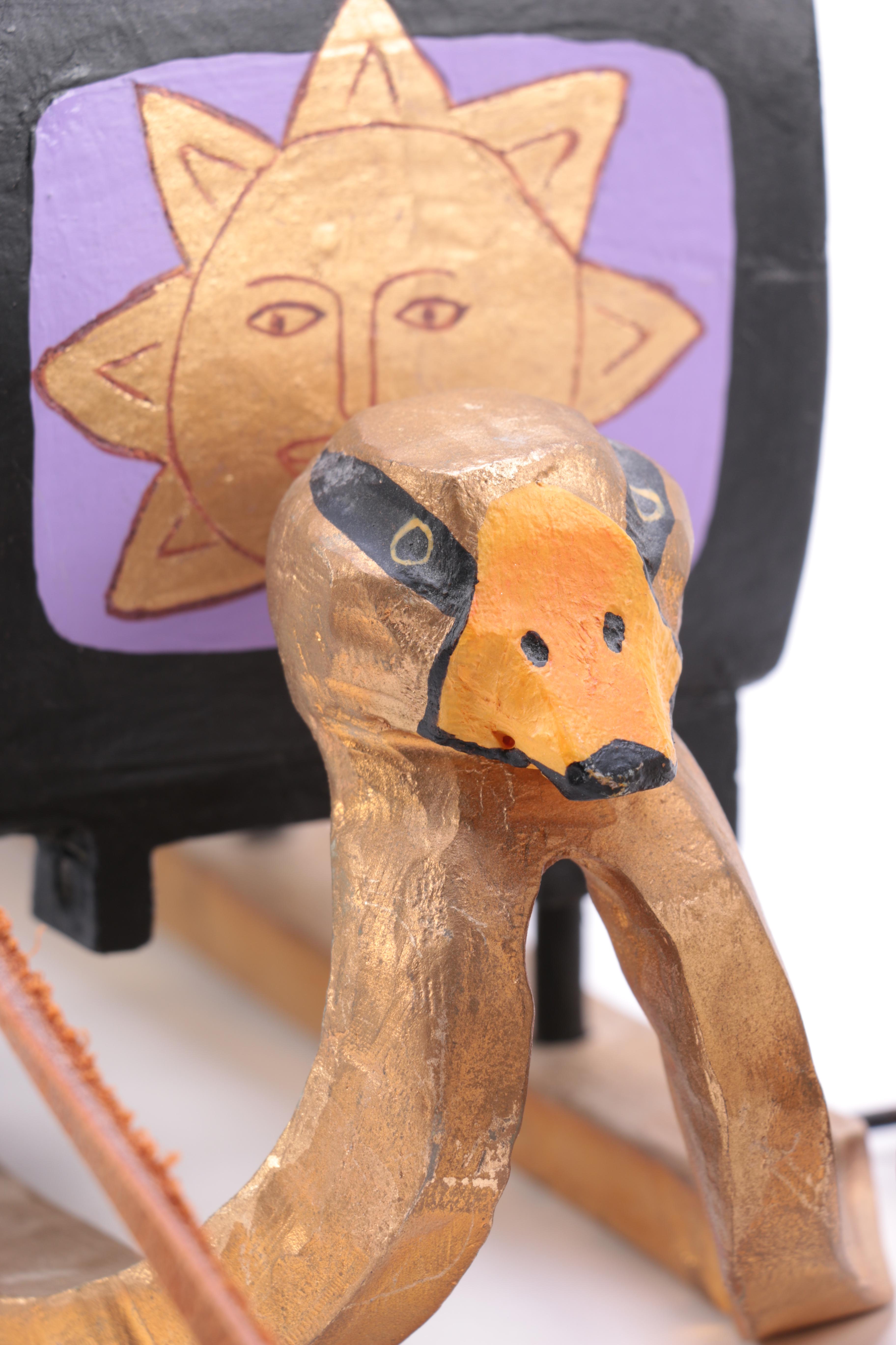 Hand-Painted Santa on Sleigh Figurine