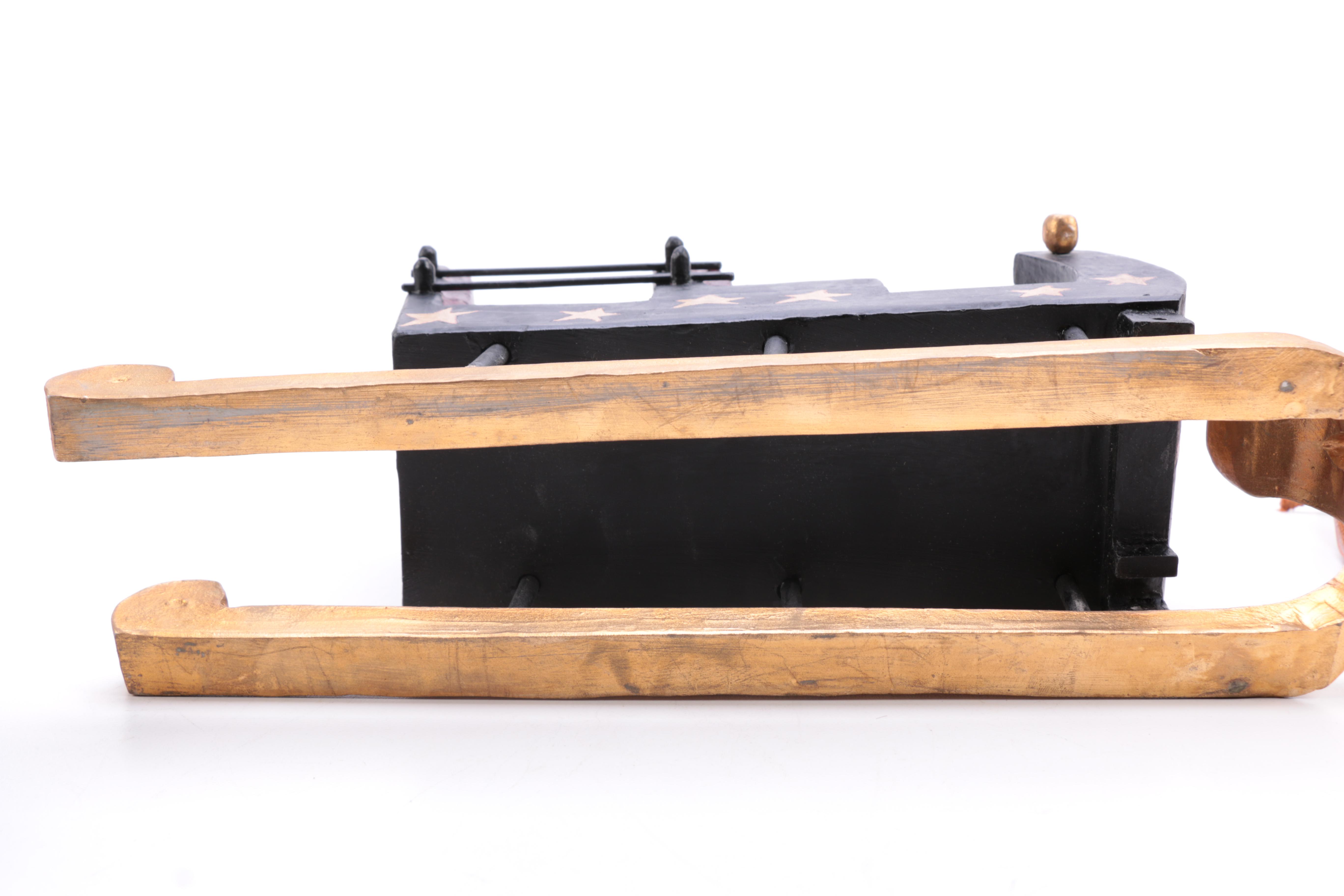 Hand-Painted Santa on Sleigh Figurine