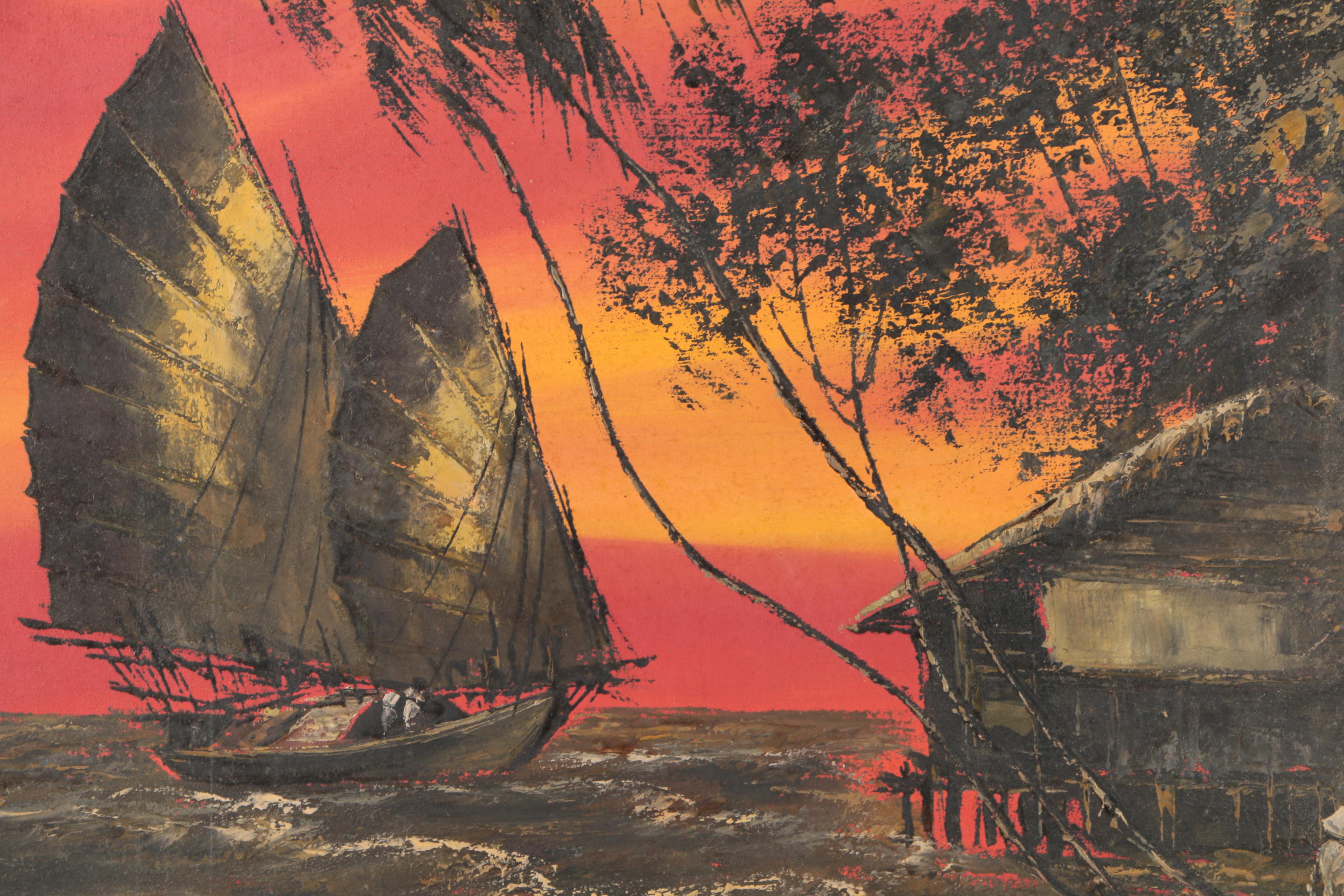 Thanhlong Oil Painting on Canvas of Sailboat