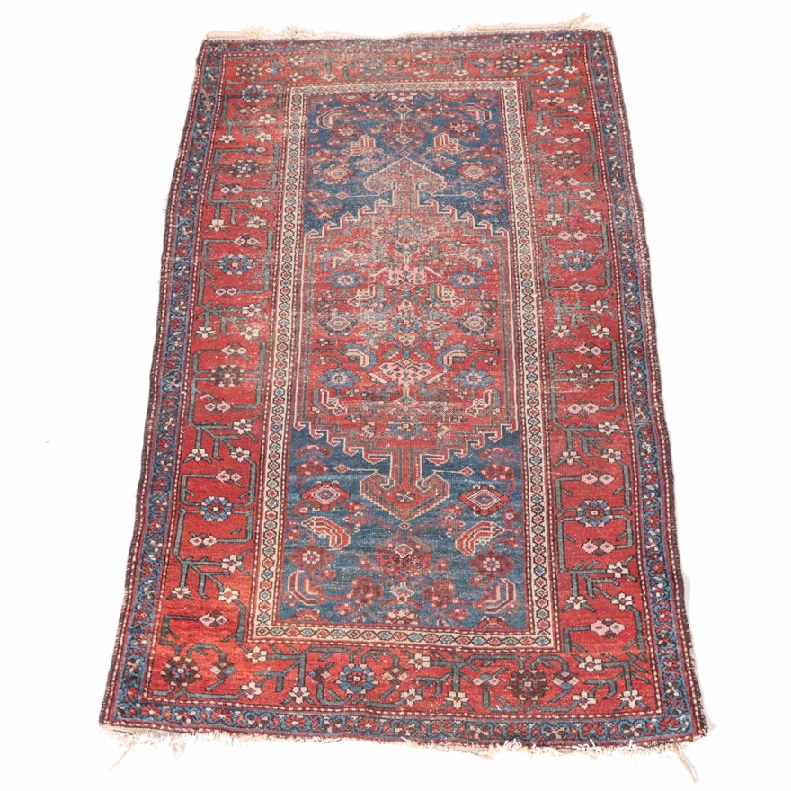 Antique Hand-Woven Persian Tribal Area Rug