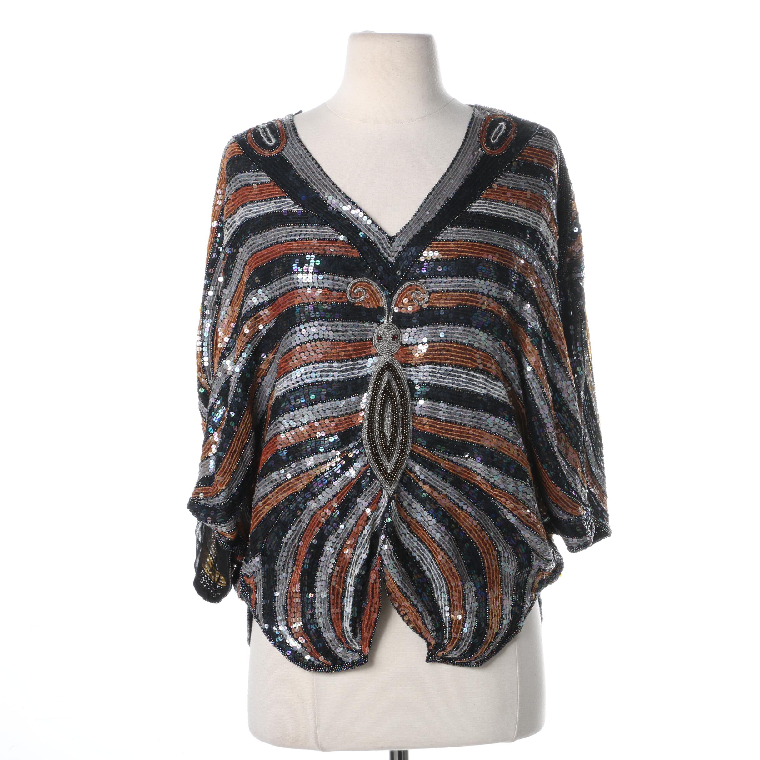 Women's Vintage Sequin Top