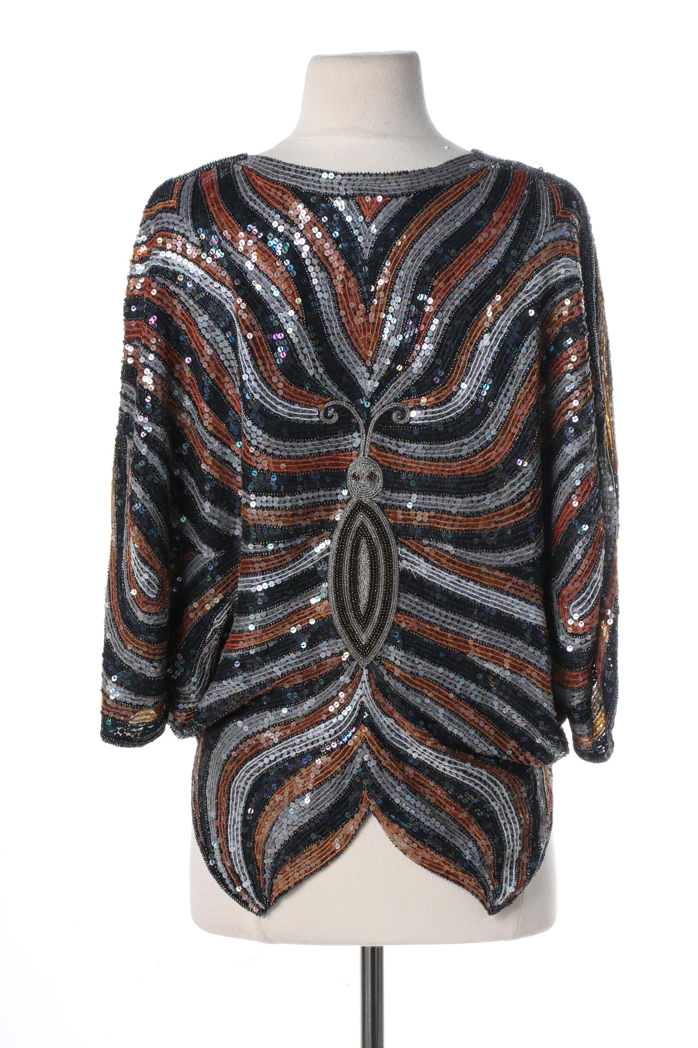 Women's Vintage Sequin Top