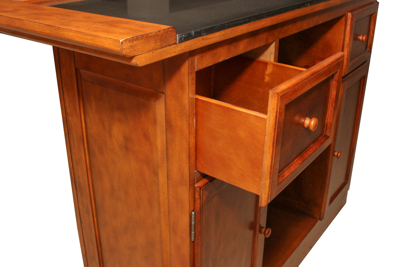 Free-Standing Bar With Four Stools