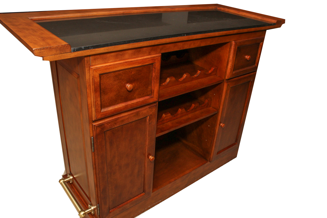 Free-Standing Bar With Four Stools