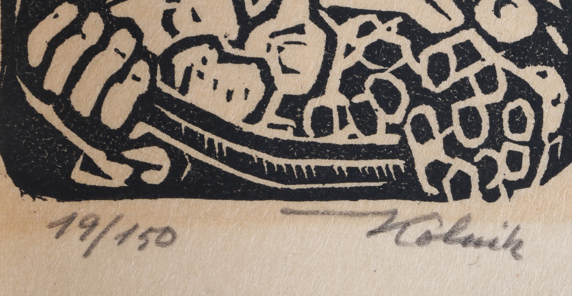 Arthur Kolnik Signed Limited Edition Woodblock Portrait