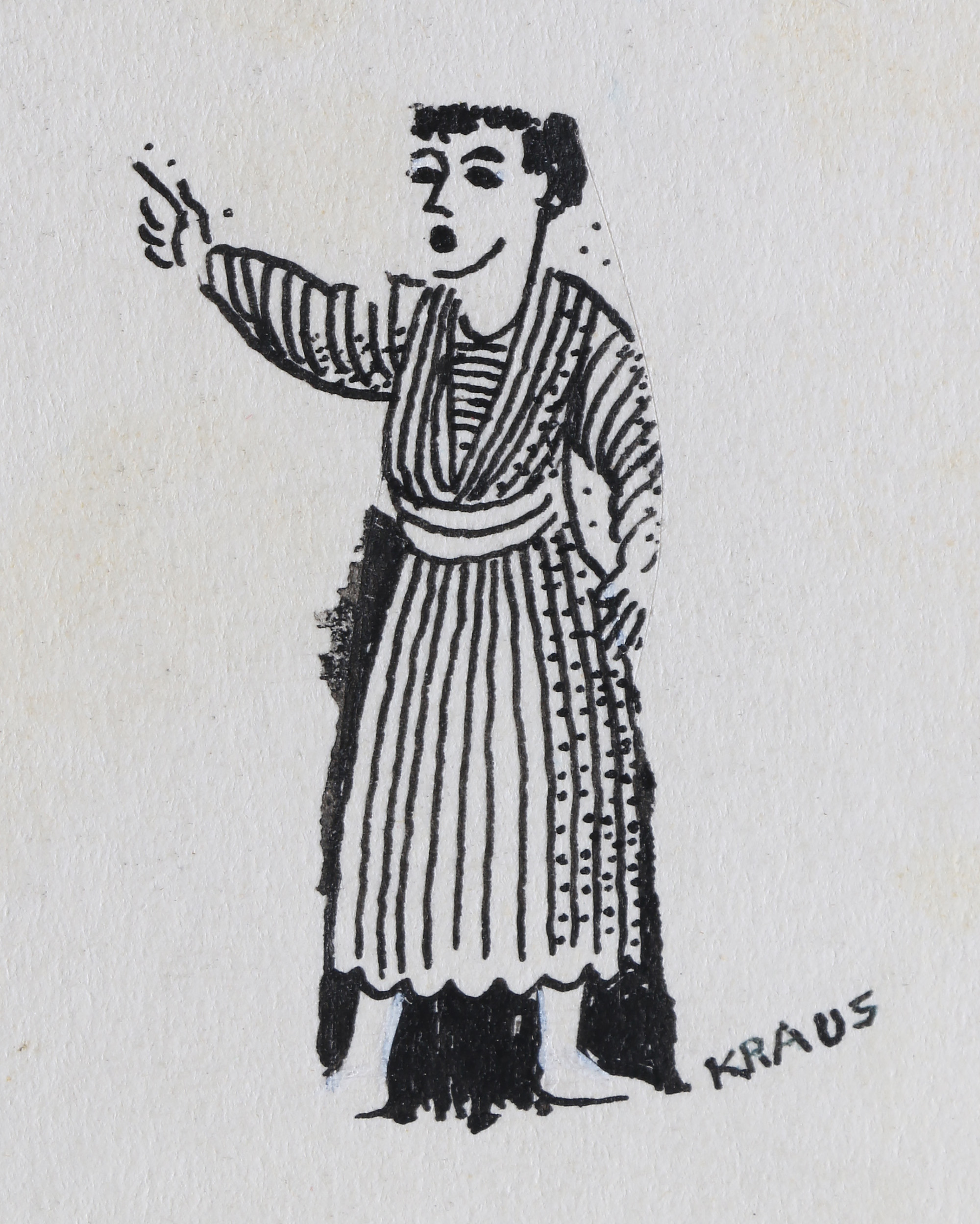 Kraus Ink Drawing on Paperboard