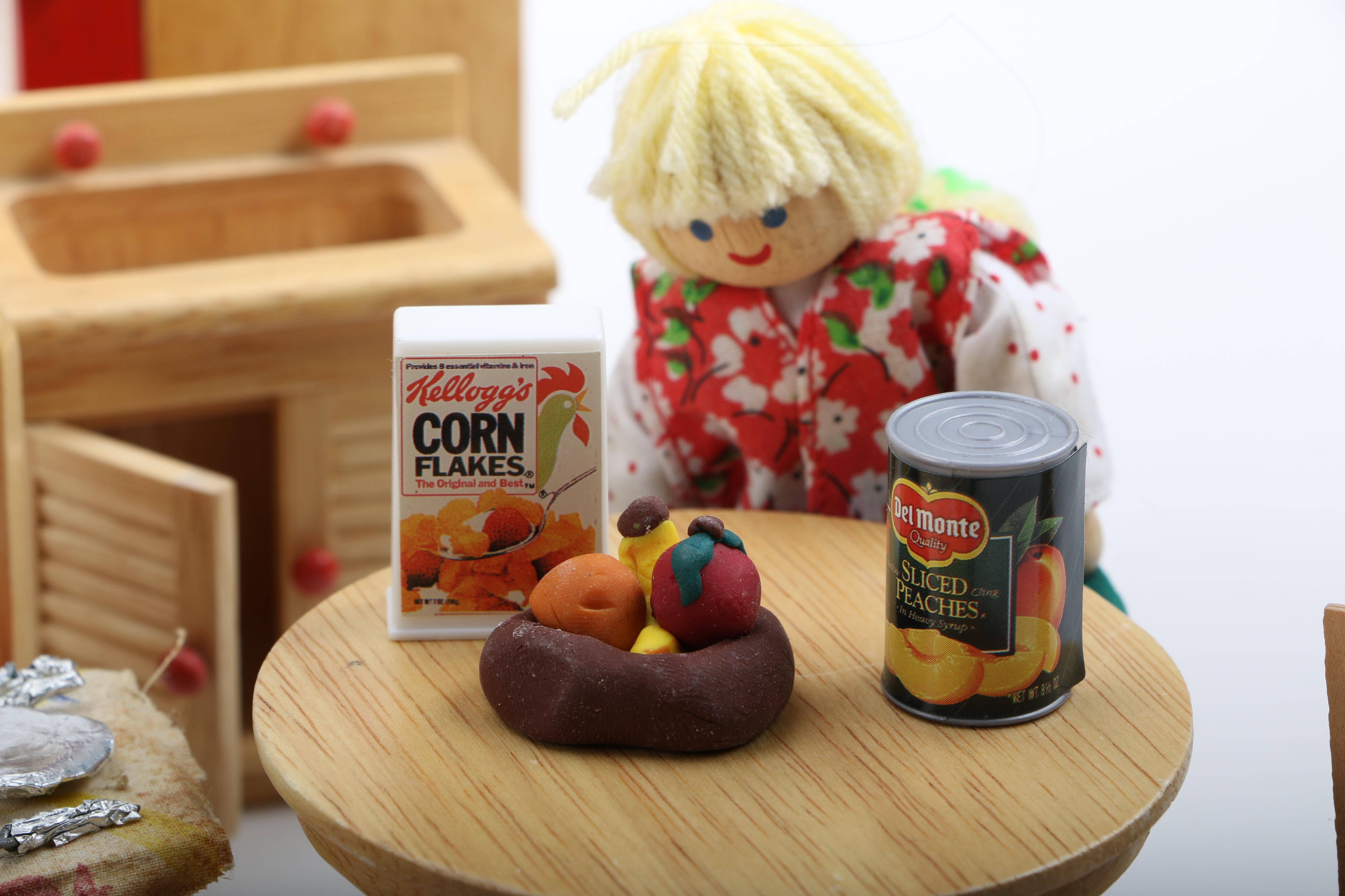 Wooden Dolls and Dollhouse Furniture