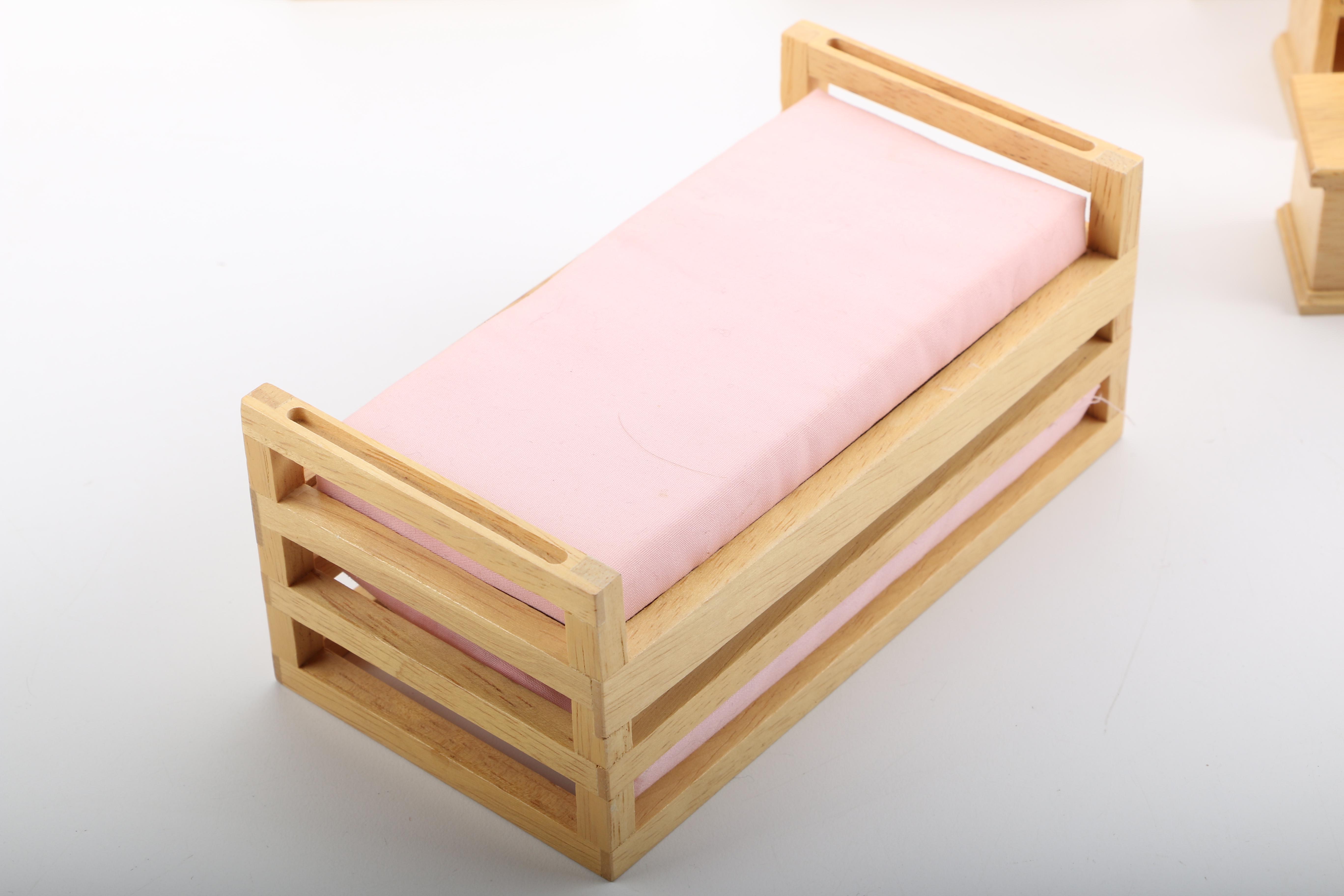 Wooden Dolls and Dollhouse Furniture