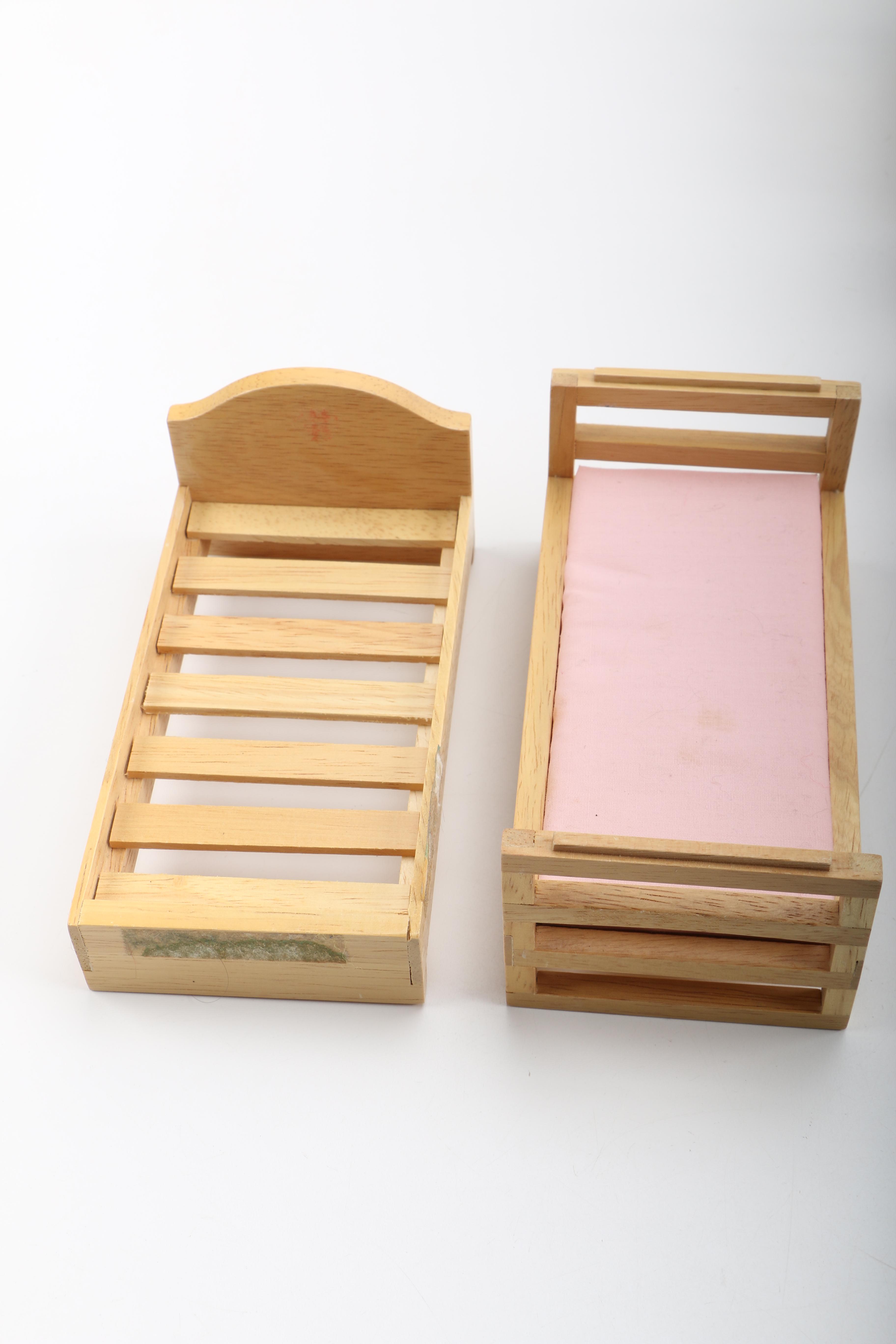 Wooden Dolls and Dollhouse Furniture