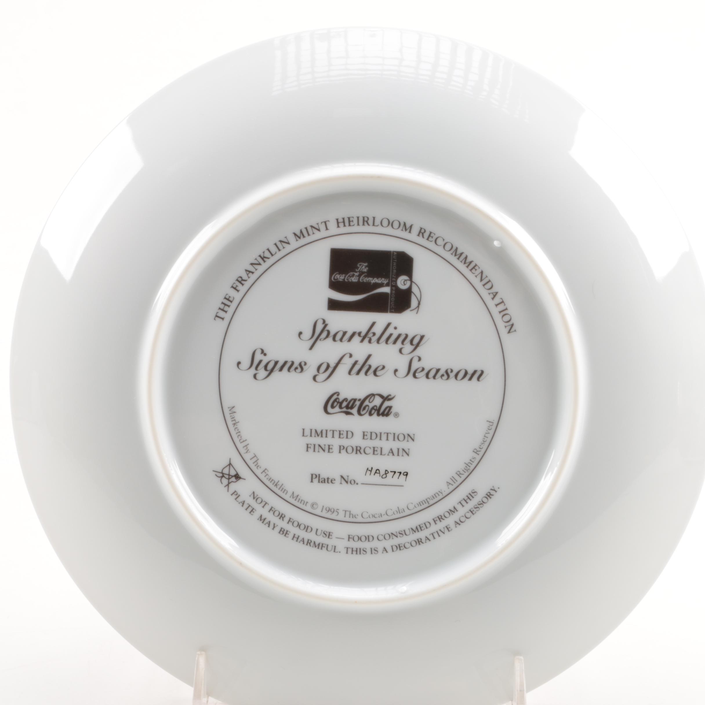 The Franklin Mint Coca-Cola Decorative Santa Plates