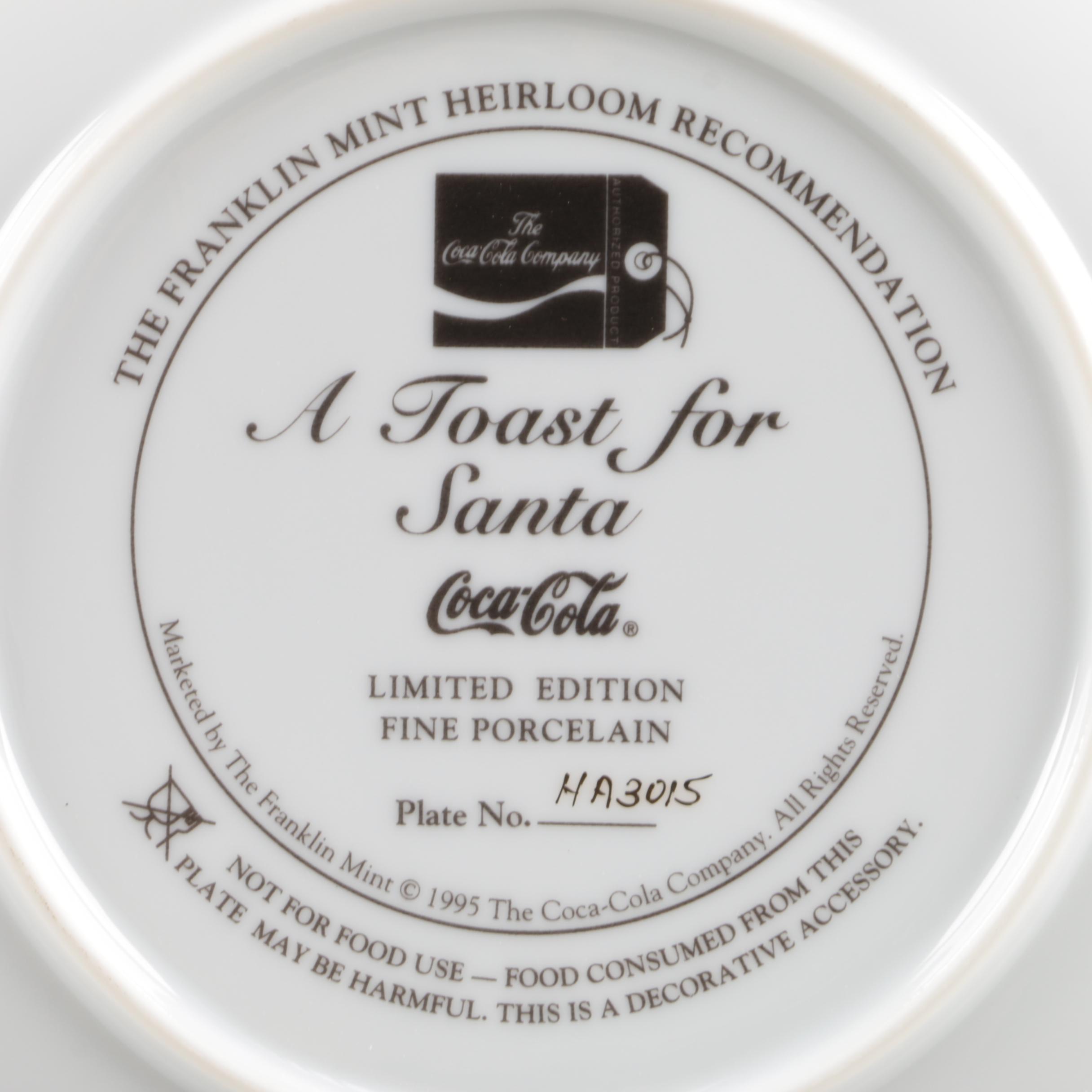 The Franklin Mint Coca-Cola Decorative Santa Plates