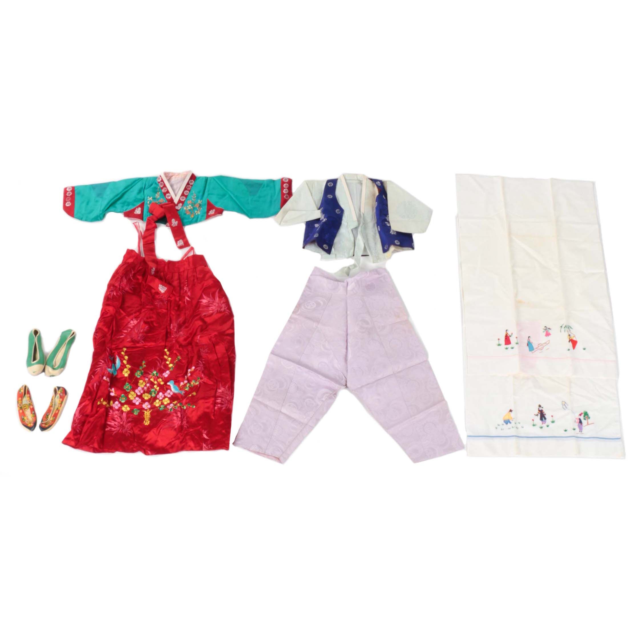 Children's Korean Clothing, Hand-Embroidered Pillowcases, and Accessories