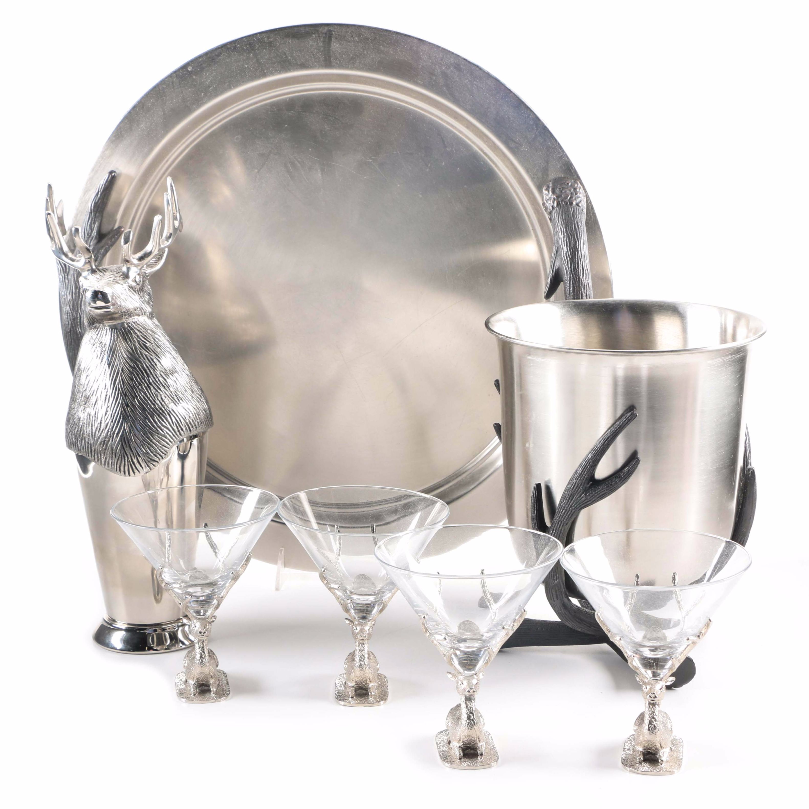 Pottery Barn Deer-Themed Barware Set