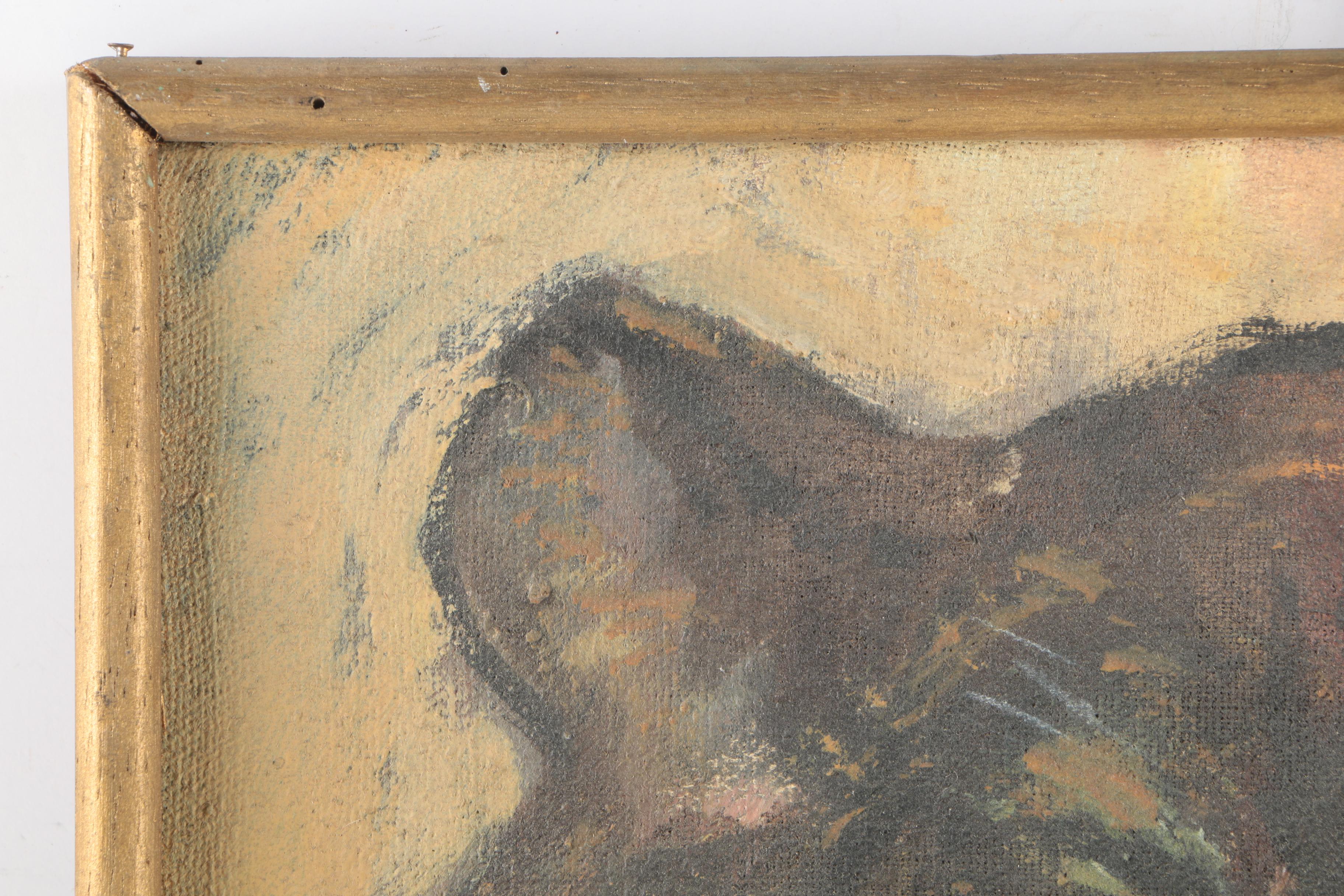 Oil Painting on Canvas of a Lion Cub