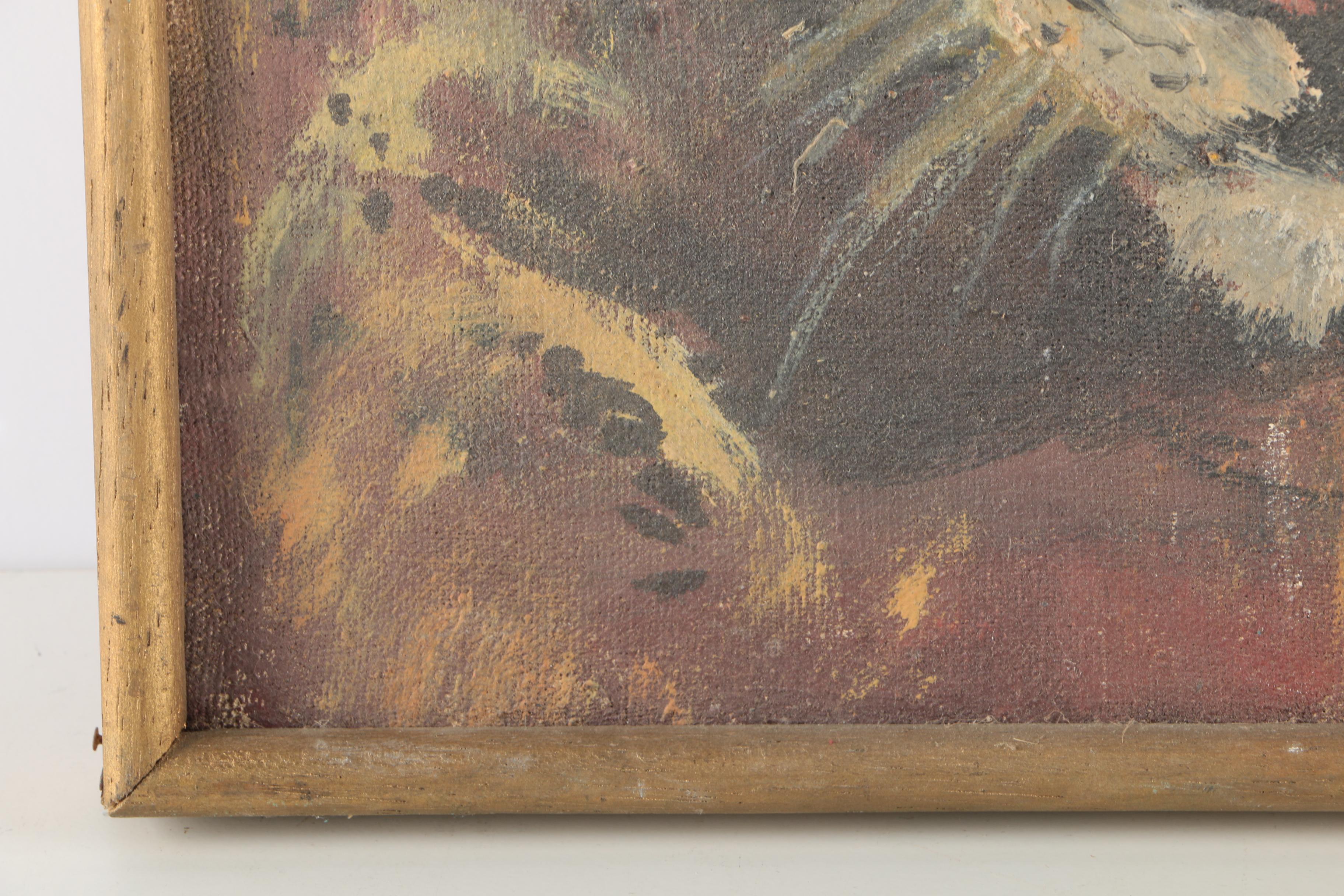 Oil Painting on Canvas of a Lion Cub