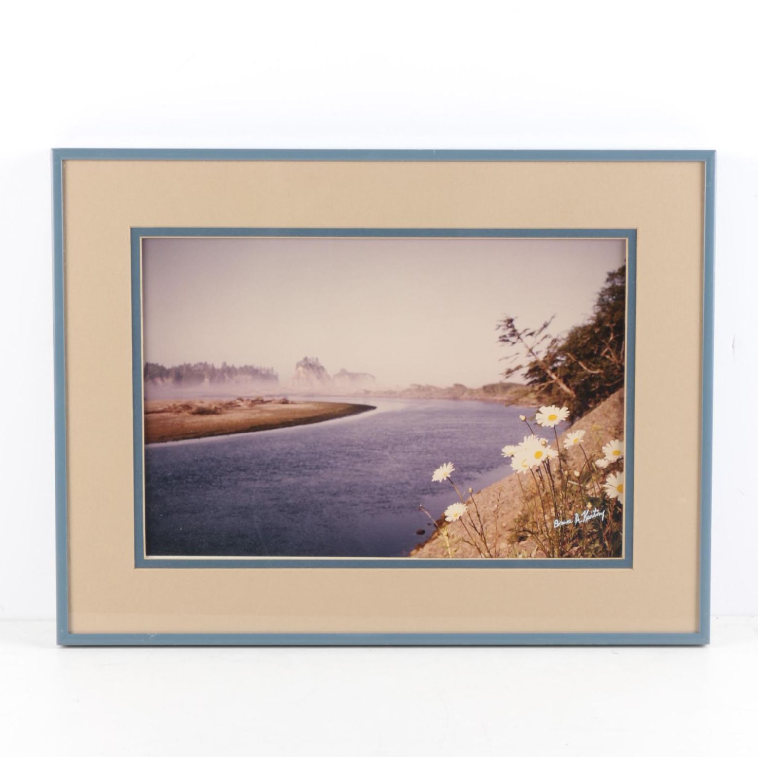 Vintage Bruce A. Kwitny Color Photograph of River Landscape