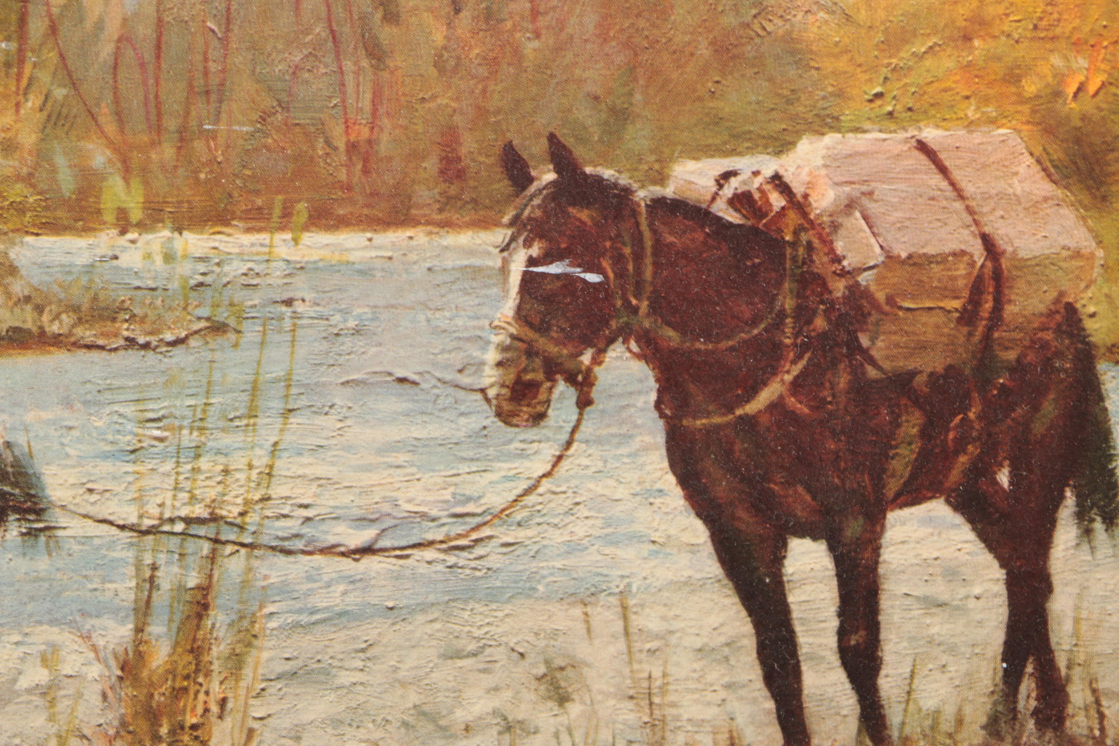 Offset Lithograph After Donald Teague of Men on Horseback