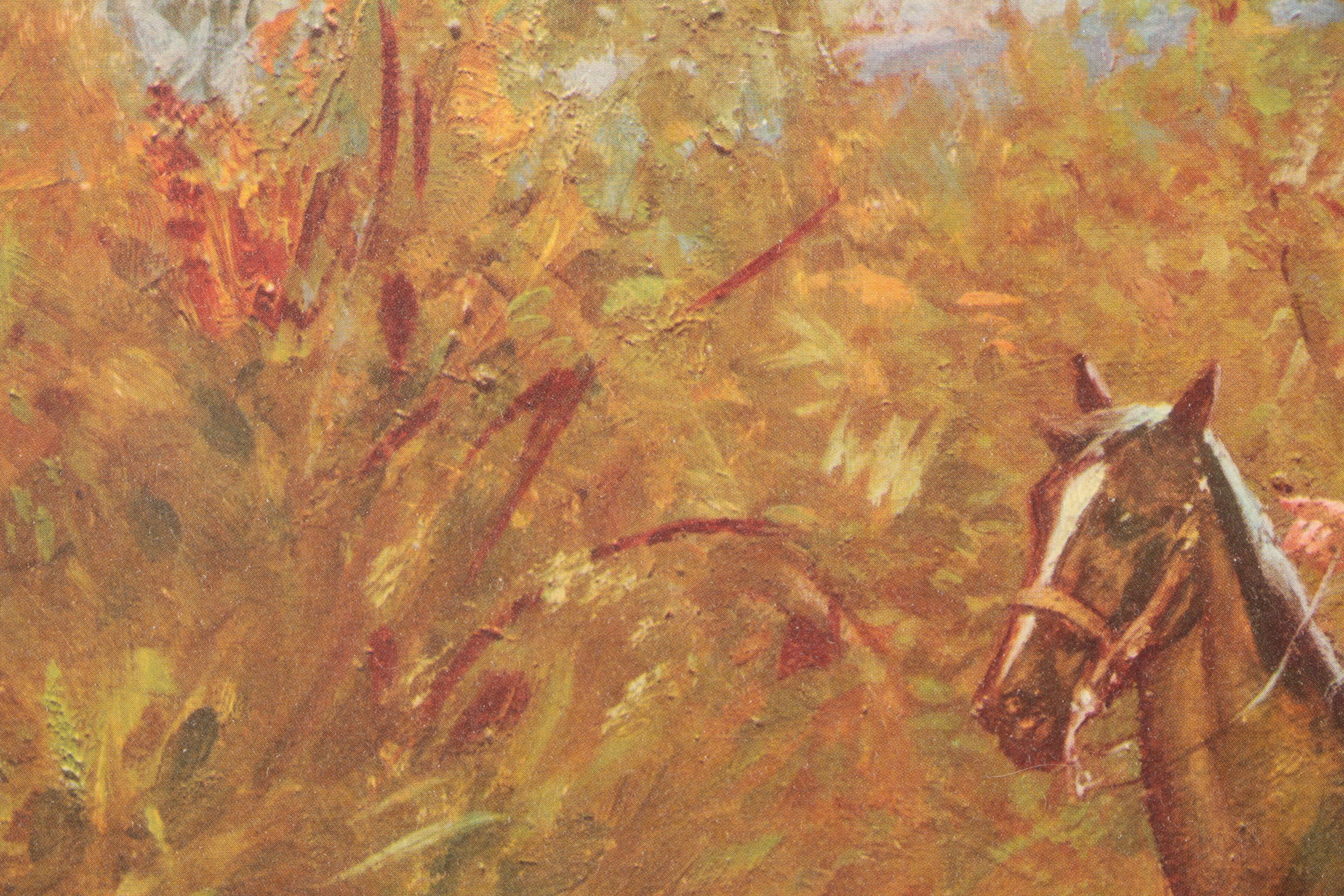 Offset Lithograph After Donald Teague of Men on Horseback