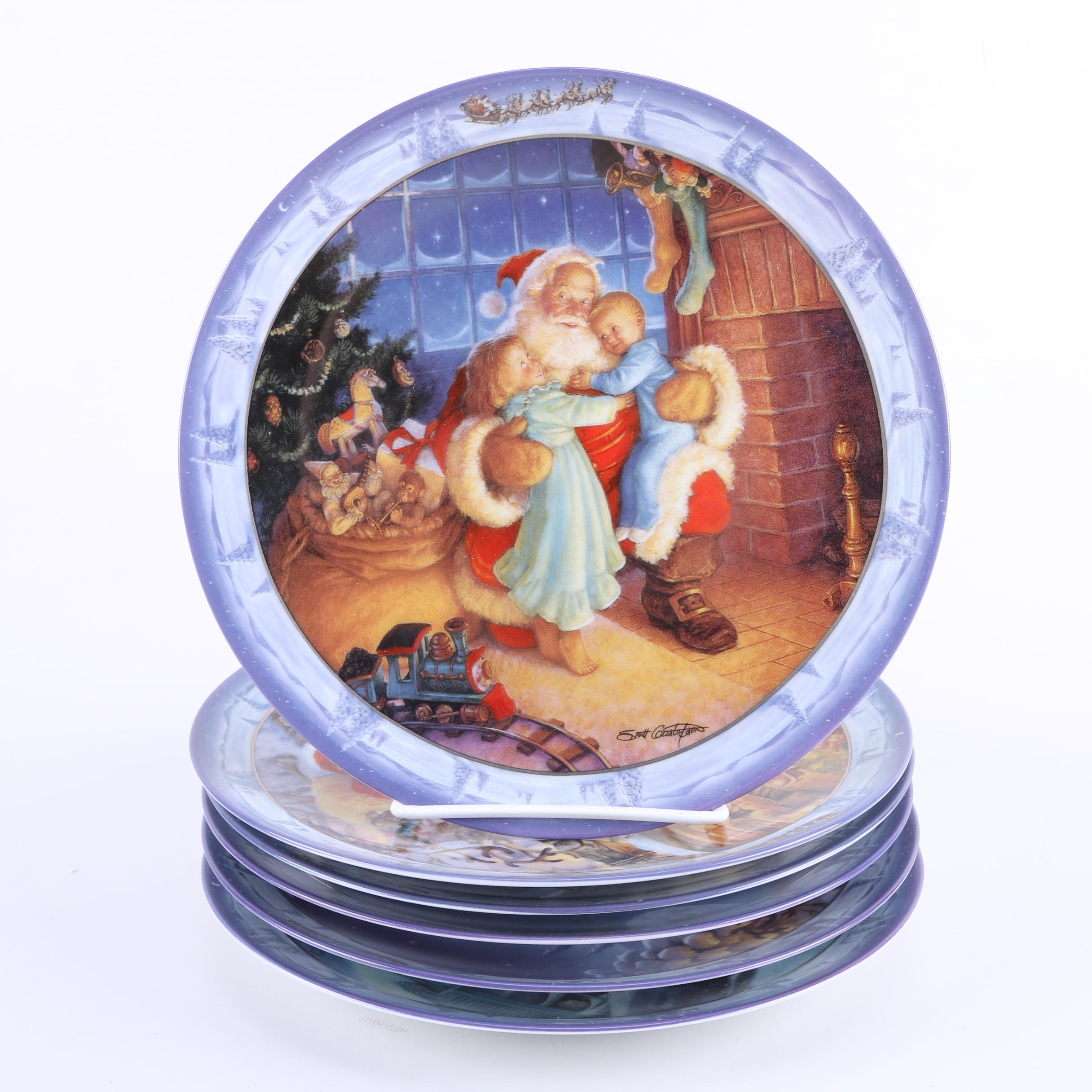 The Bradford Exchange "Santa's On His Way" Decorative Plates