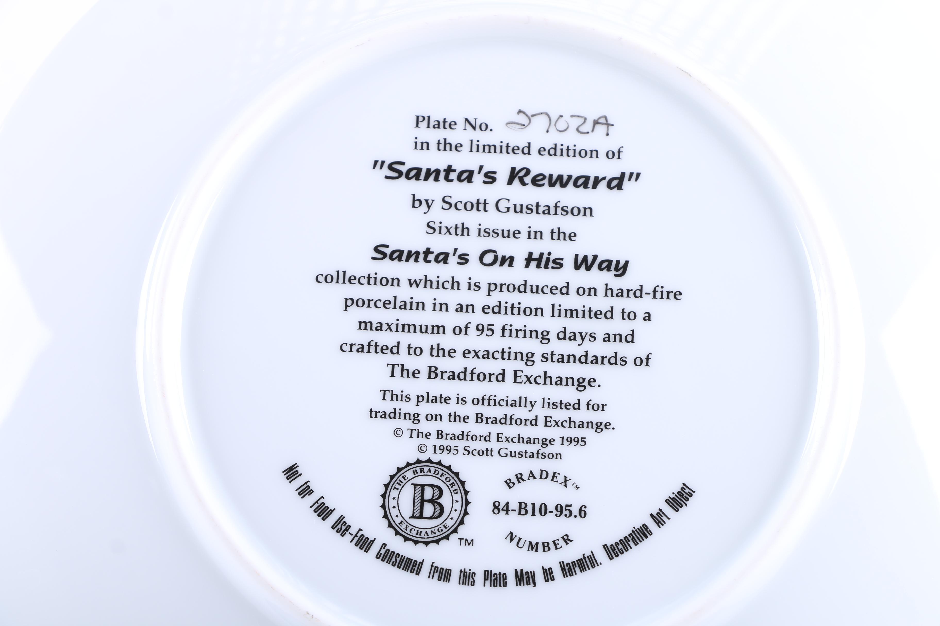 The Bradford Exchange "Santa's On His Way" Decorative Plates