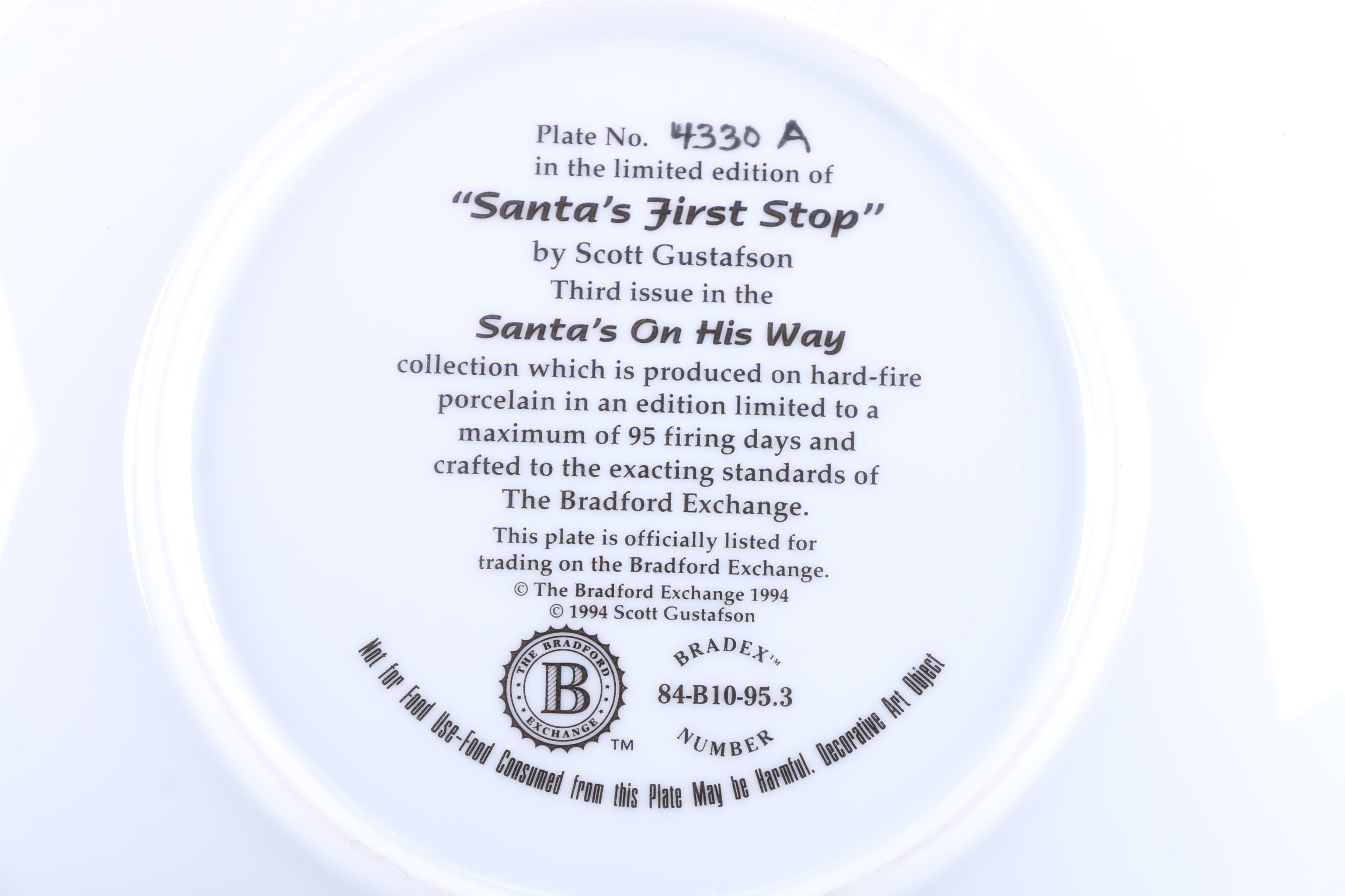 The Bradford Exchange "Santa's On His Way" Decorative Plates