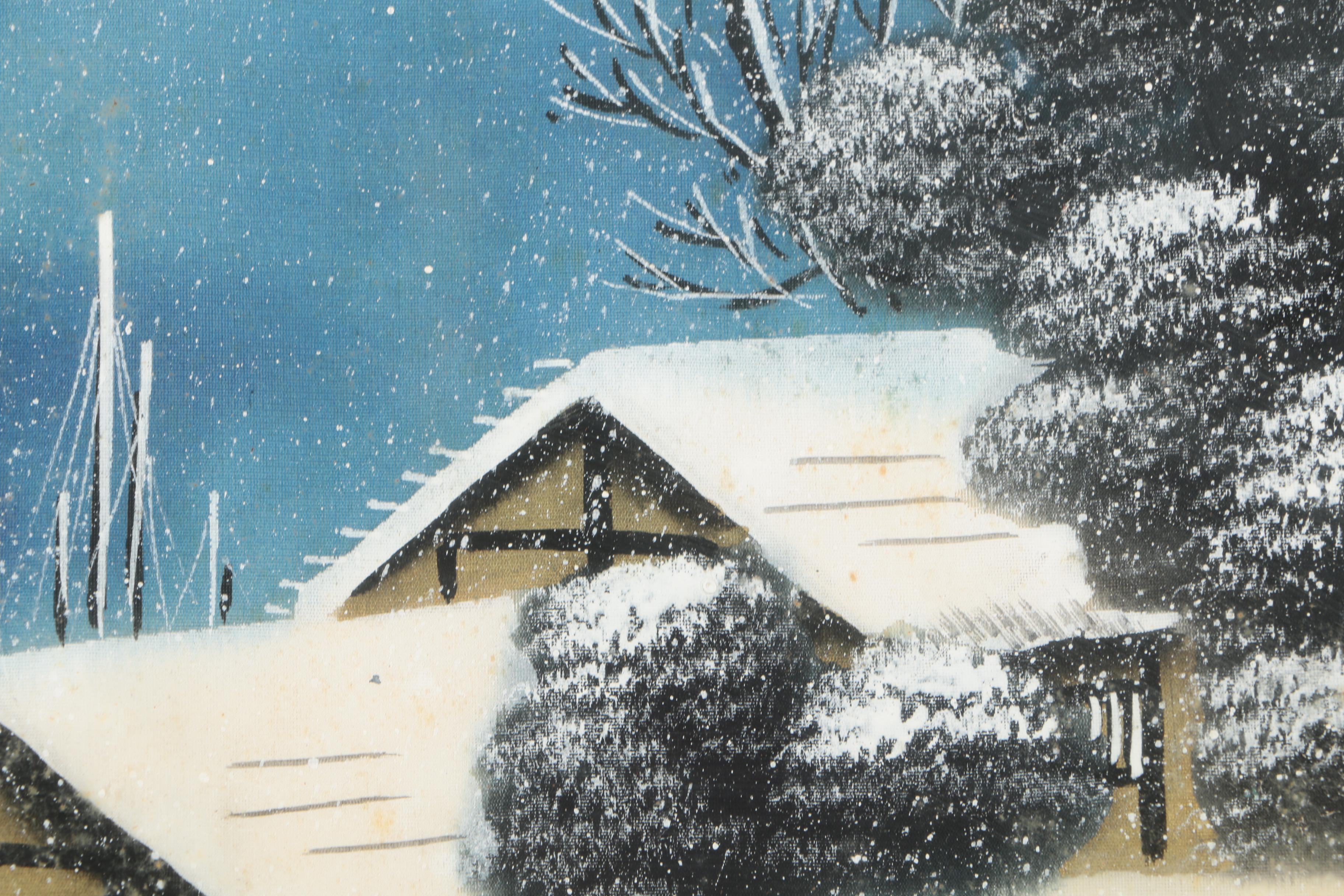 East Asian Style Landscape Painting on Silk