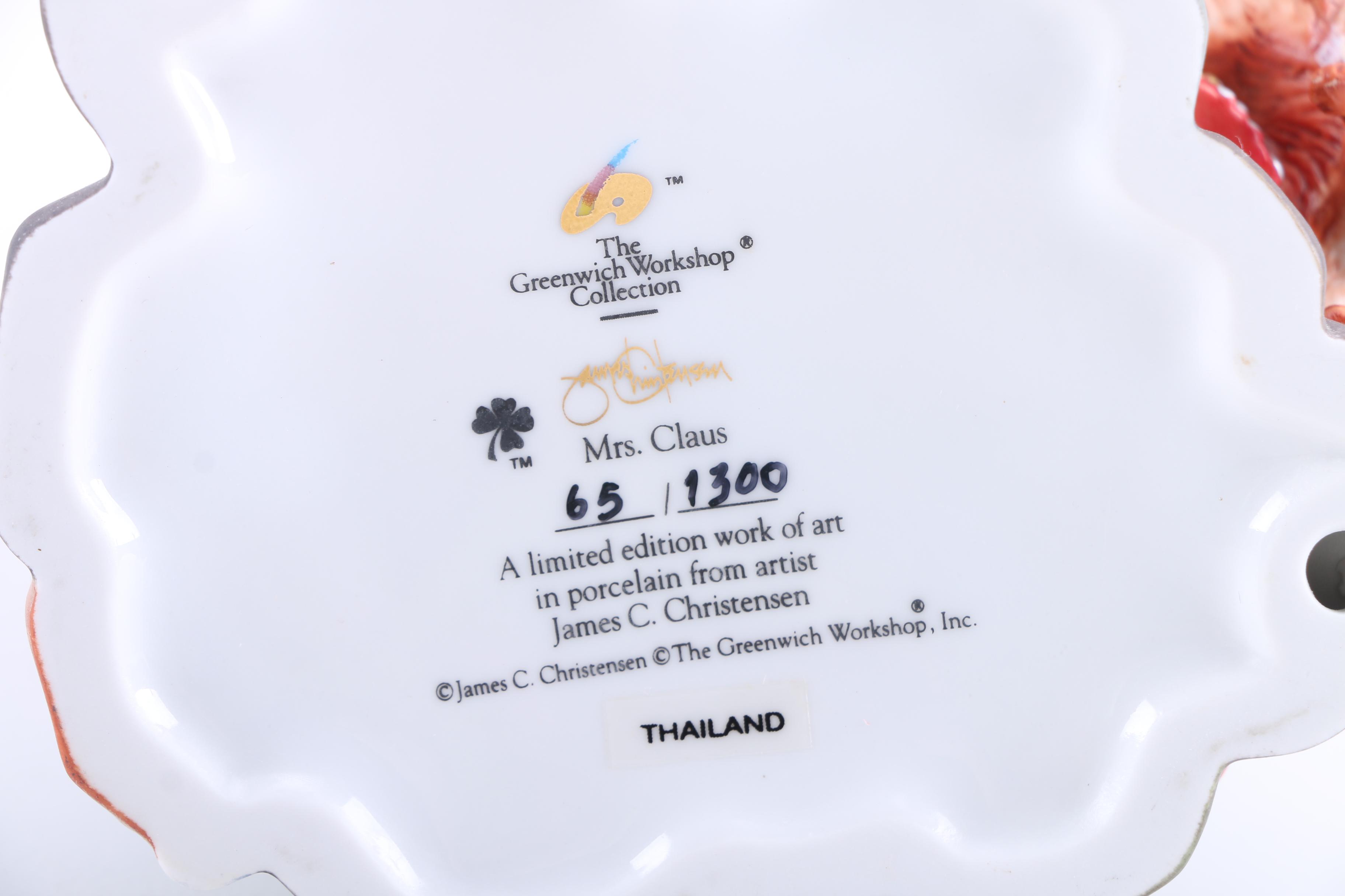 Limited Edition Porcelain The Greenwich Workshop "Mrs. Claus" Figurine