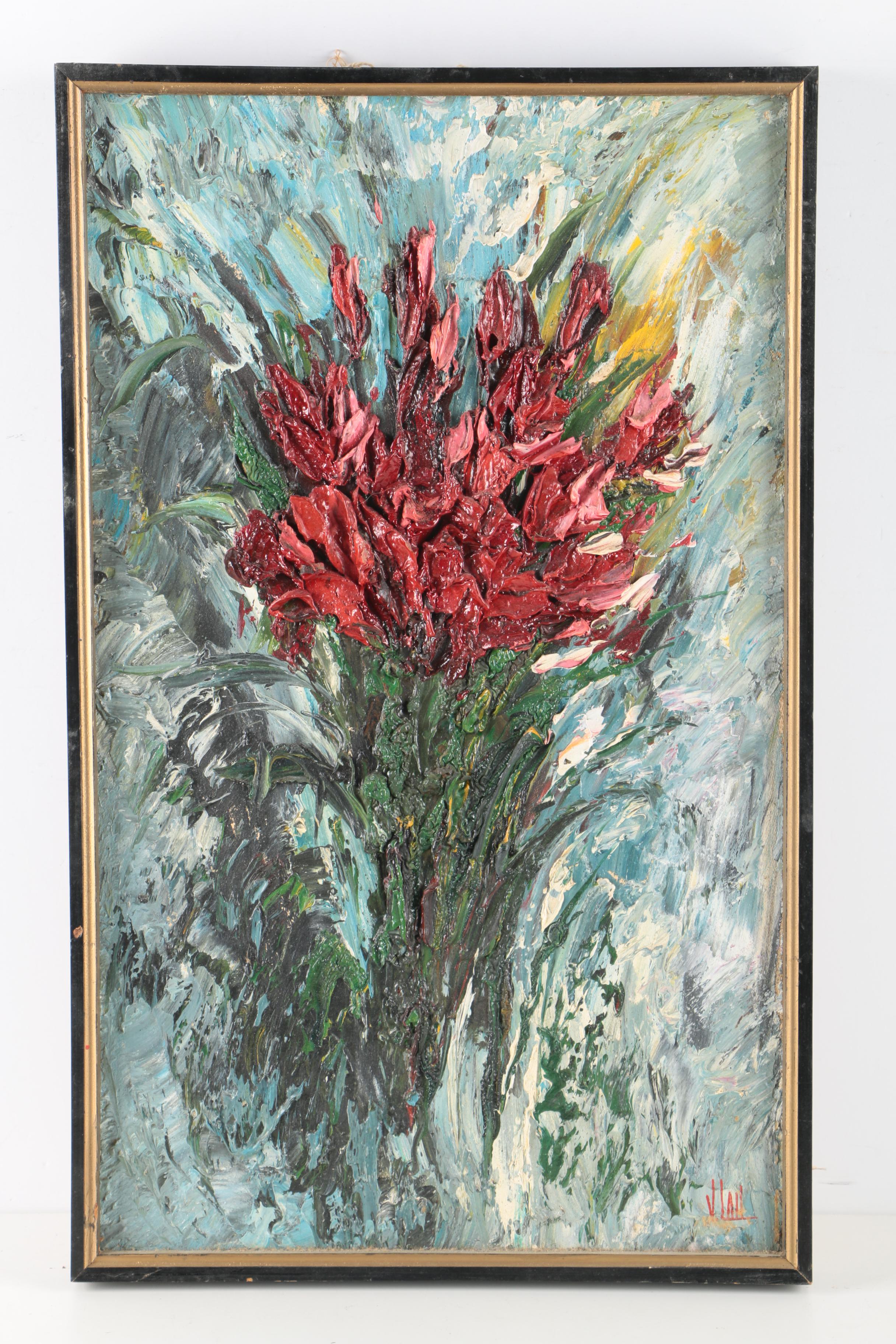 Oil on Canvas Impasto Paintings of Flowers
