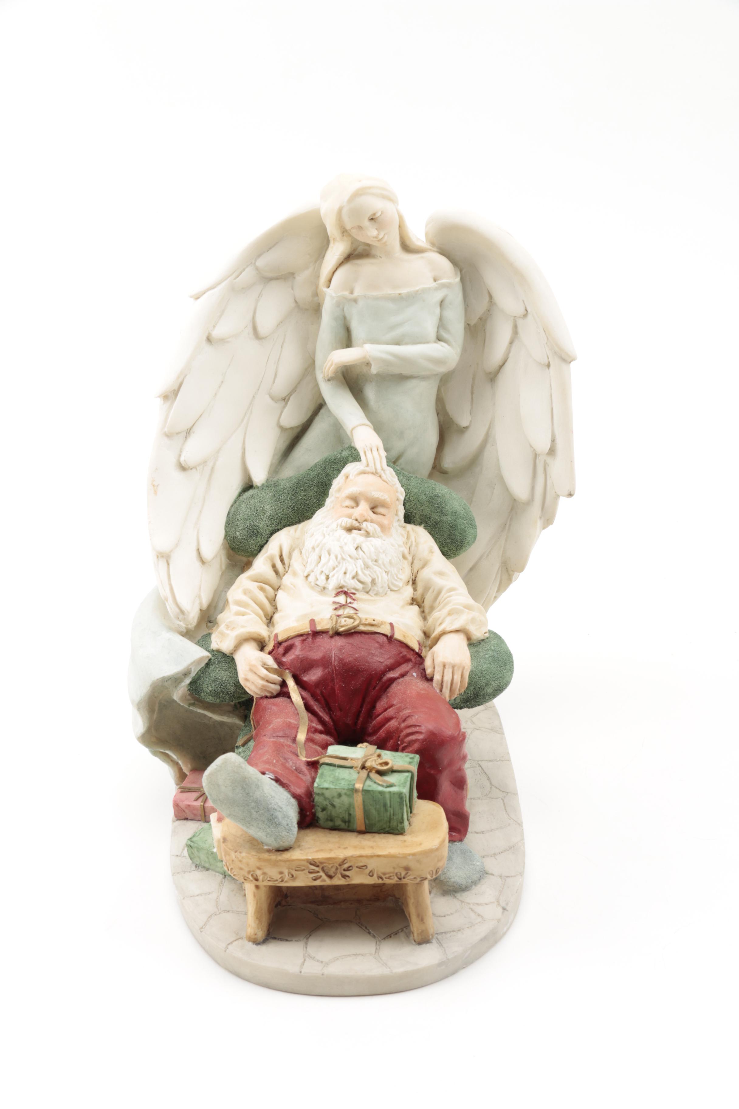 Three Santa Claus Ceramic Figurines
