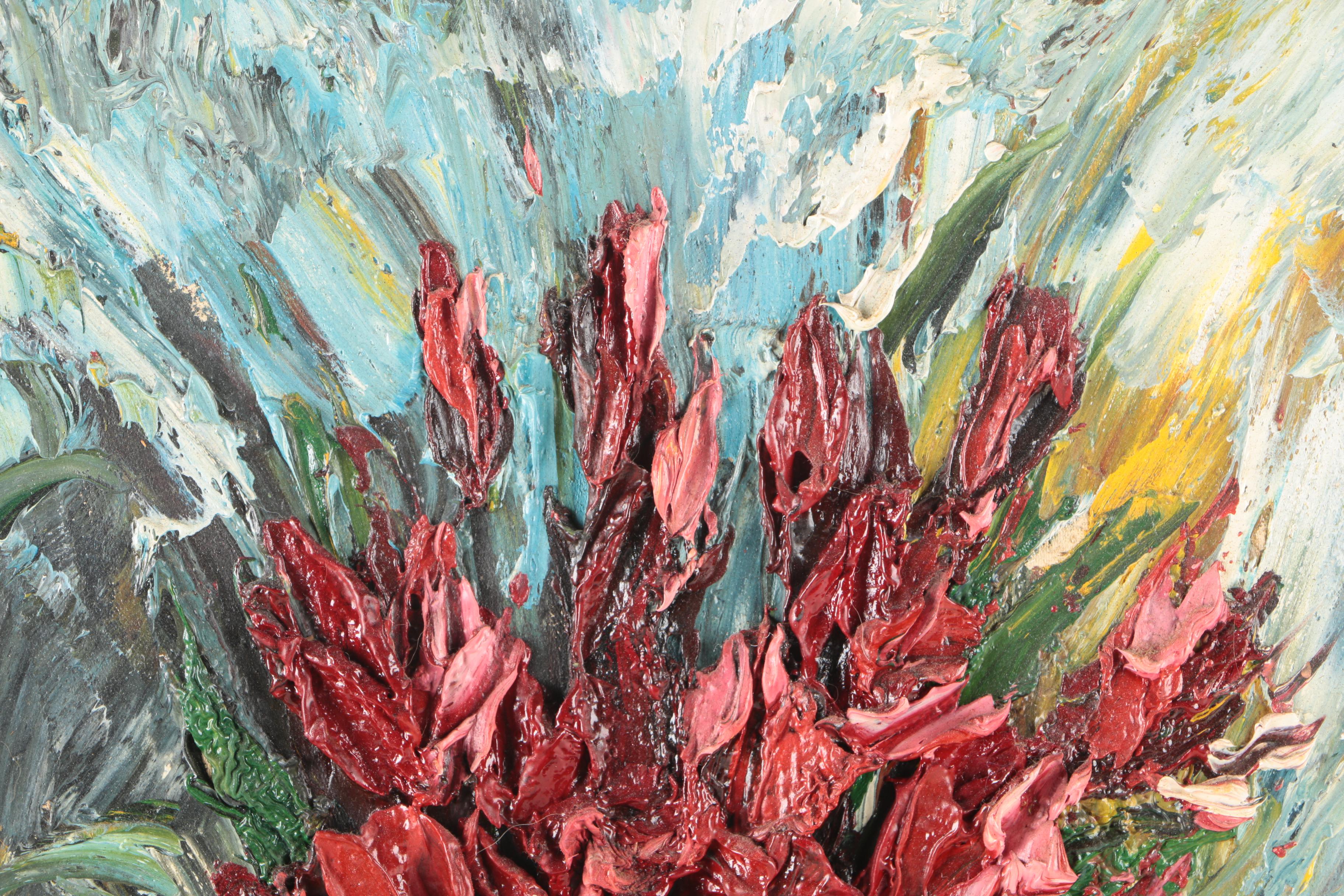 Oil on Canvas Impasto Paintings of Flowers