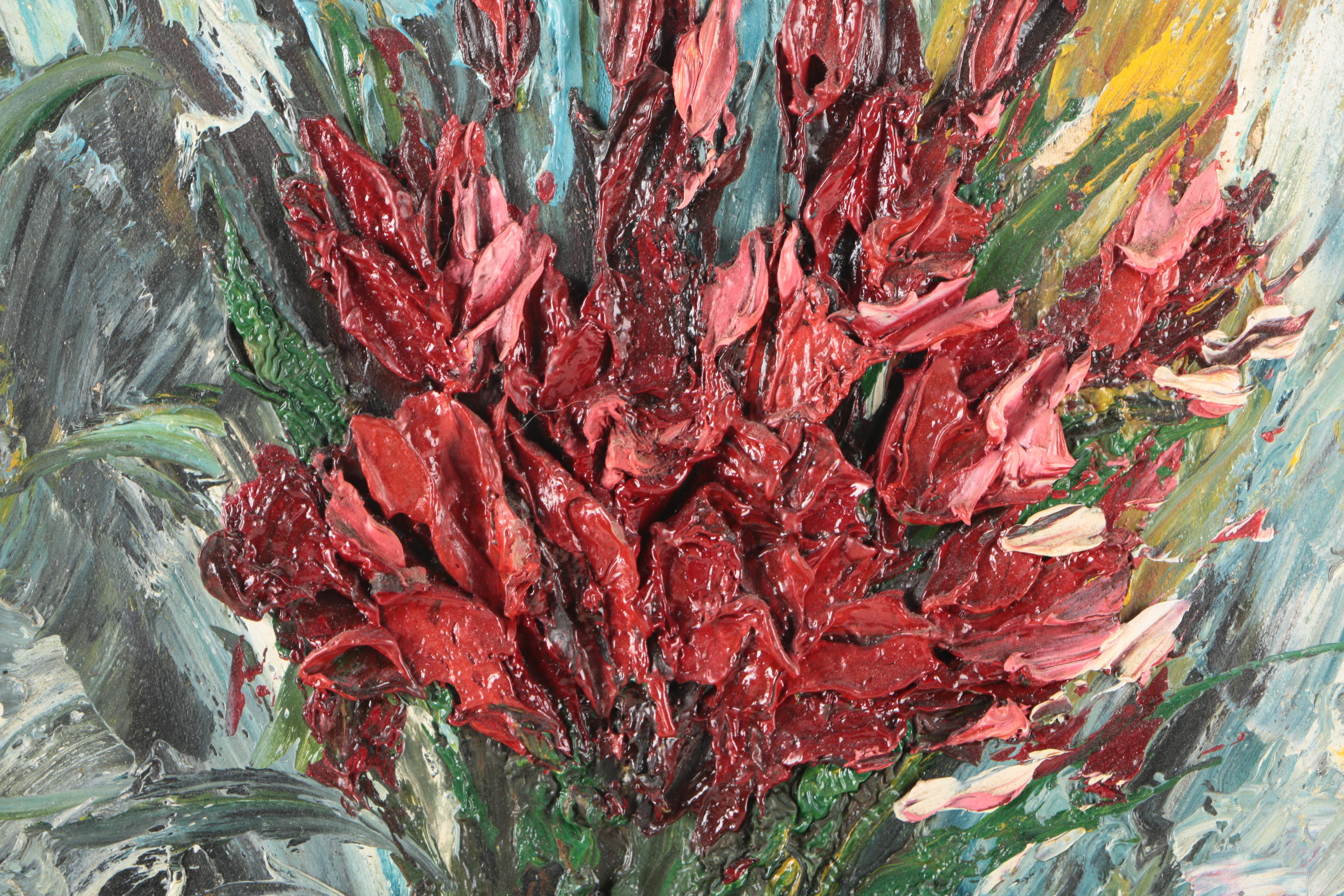 Oil on Canvas Impasto Paintings of Flowers
