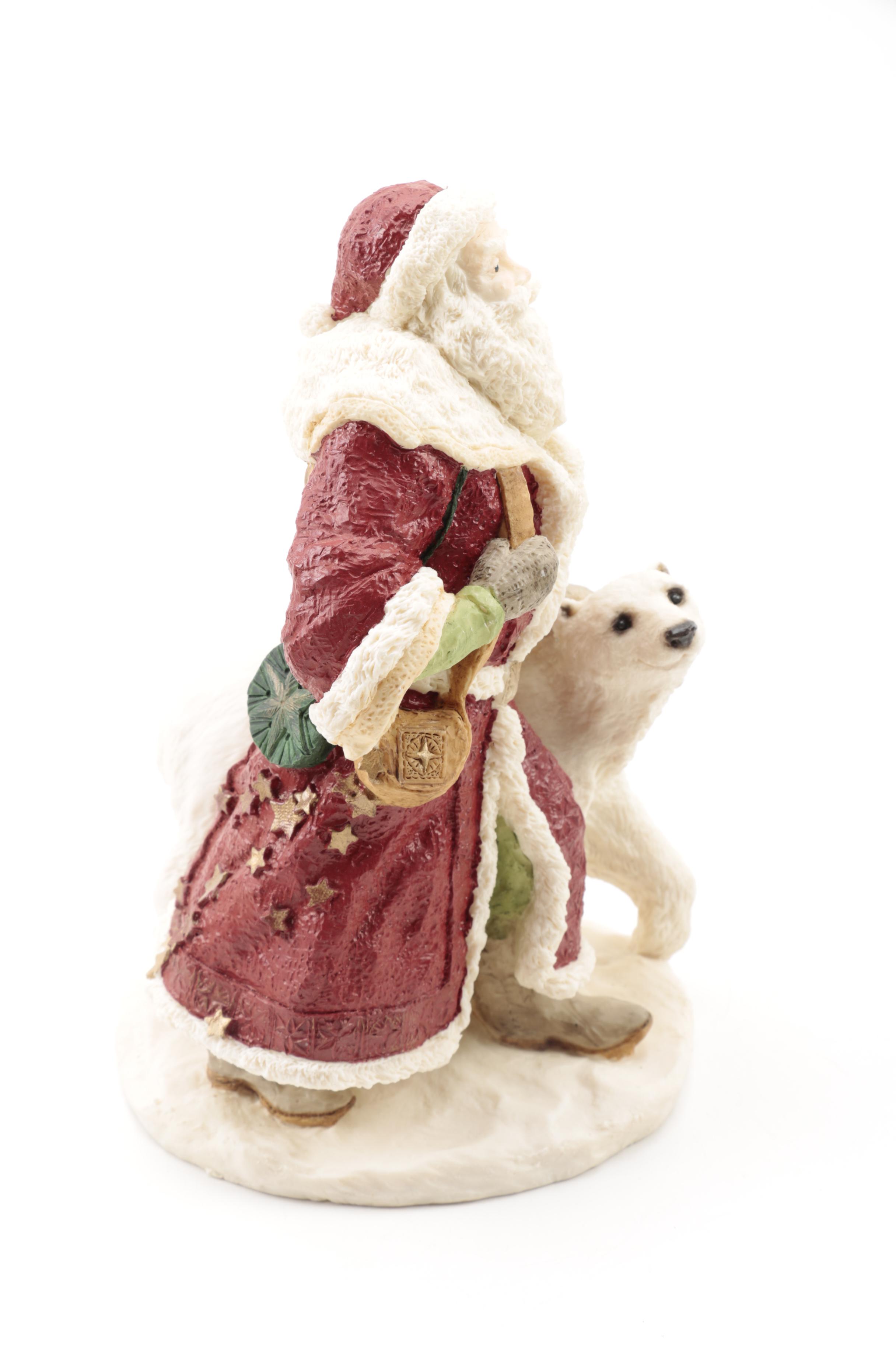 Three Santa Claus Ceramic Figurines